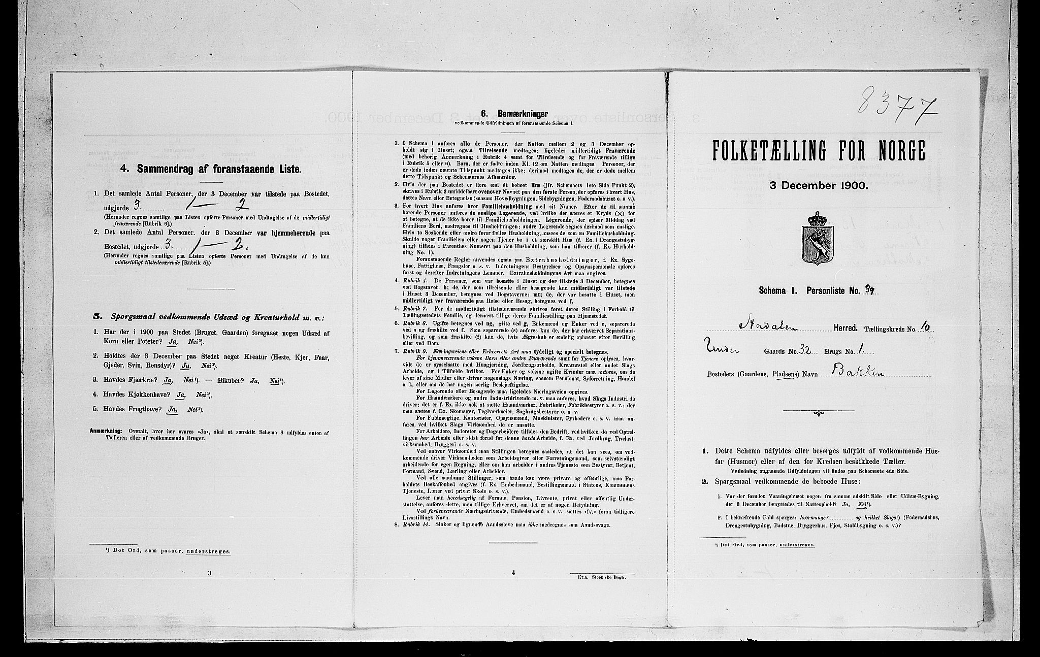 RA, Folketelling 1900 for 0614 Ådal herred, 1900, s. 733