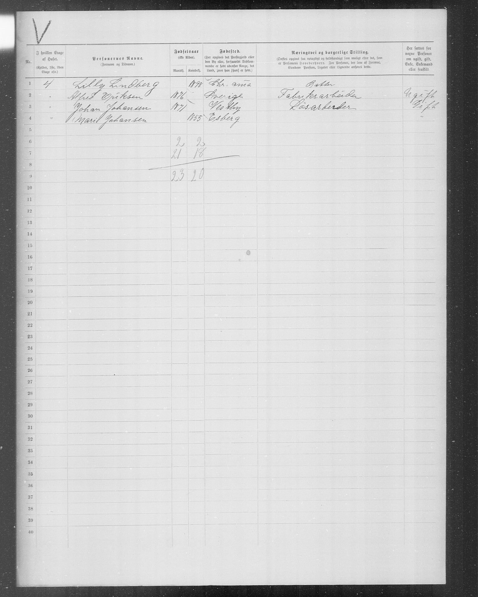 OBA, Kommunal folketelling 31.12.1899 for Kristiania kjøpstad, 1899, s. 9243