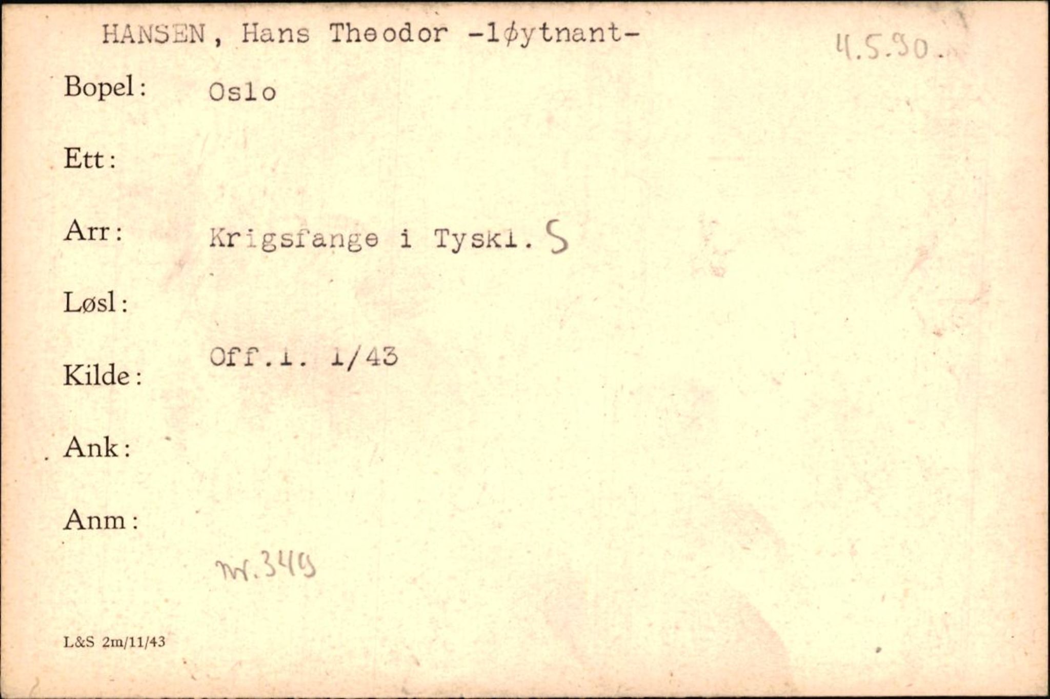 Forsvaret, Forsvarets krigshistoriske avdeling, AV/RA-RAFA-2017/Y/Yf/L0200: II-C-11-2102  -  Norske krigsfanger i Tyskland, 1940-1945, s. 374