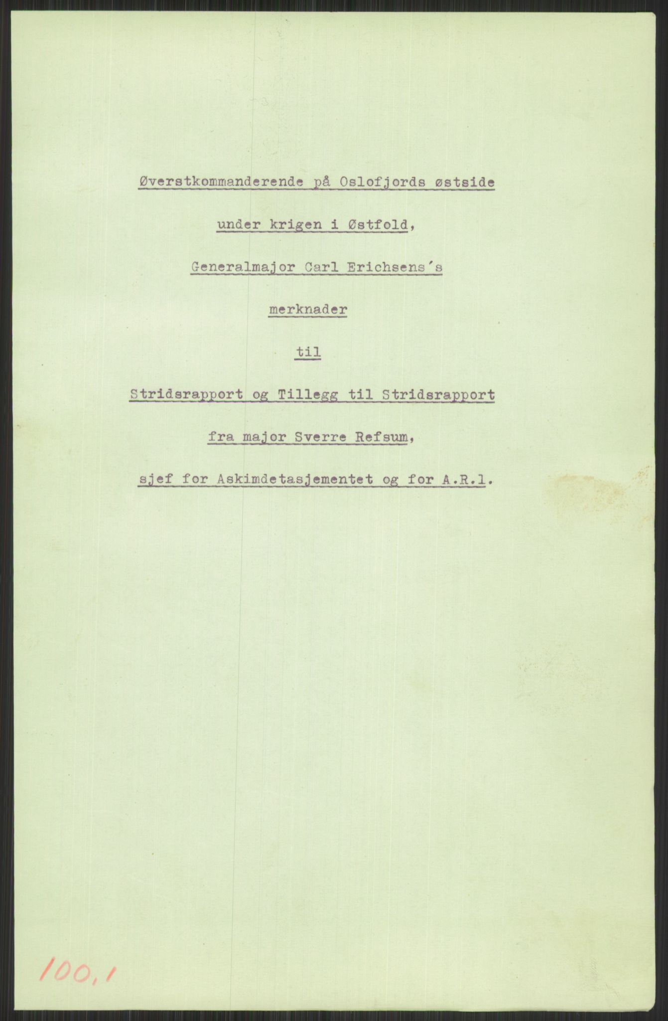 Forsvaret, Forsvarets krigshistoriske avdeling, AV/RA-RAFA-2017/Y/Yb/L0050: II-C-11-100  -  1. Divisjon, 1940, s. 3