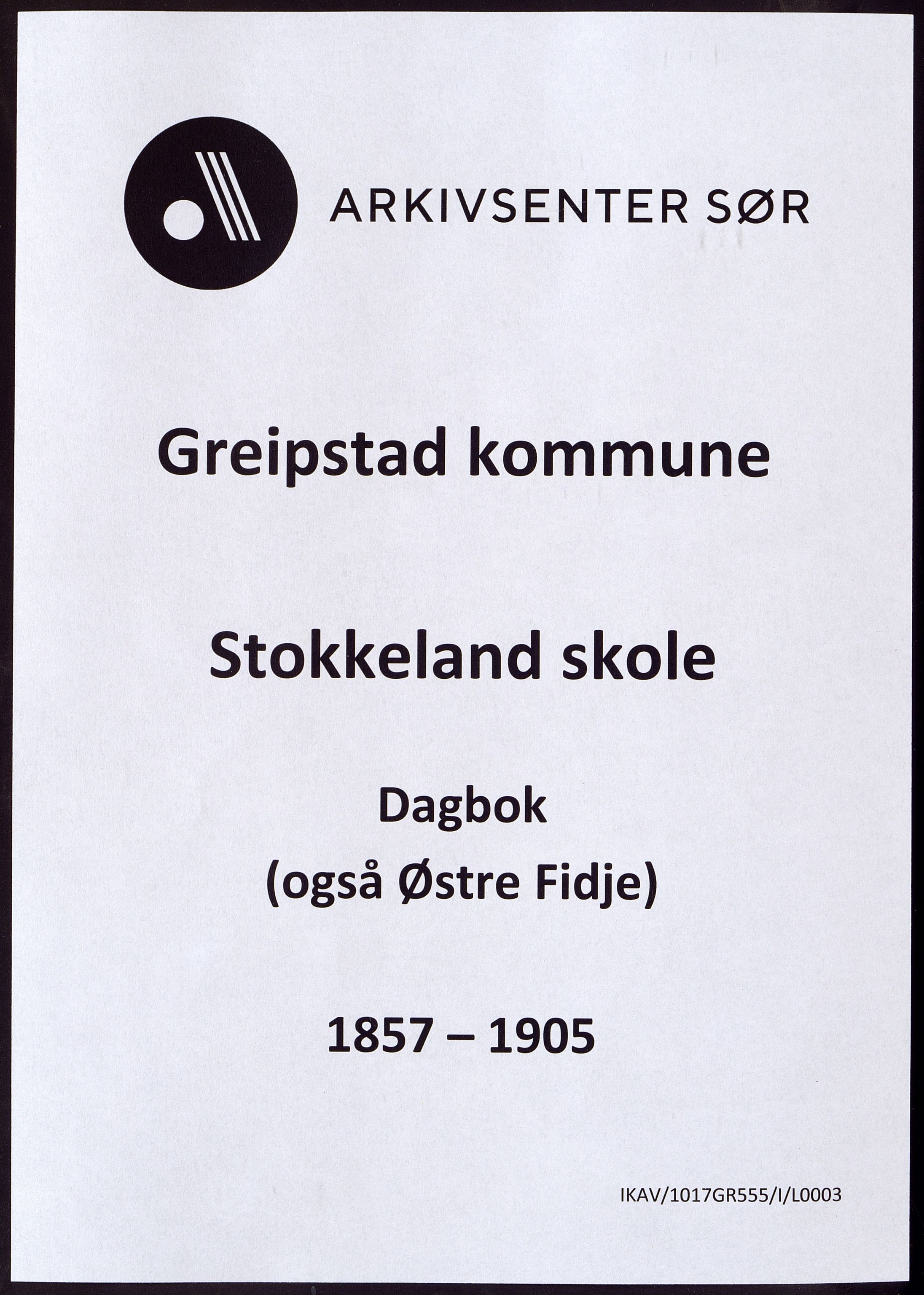 Greipstad kommune - Stokkeland Skole, IKAV/1017GR555/I/L0003: Dagbok, 1857-1905
