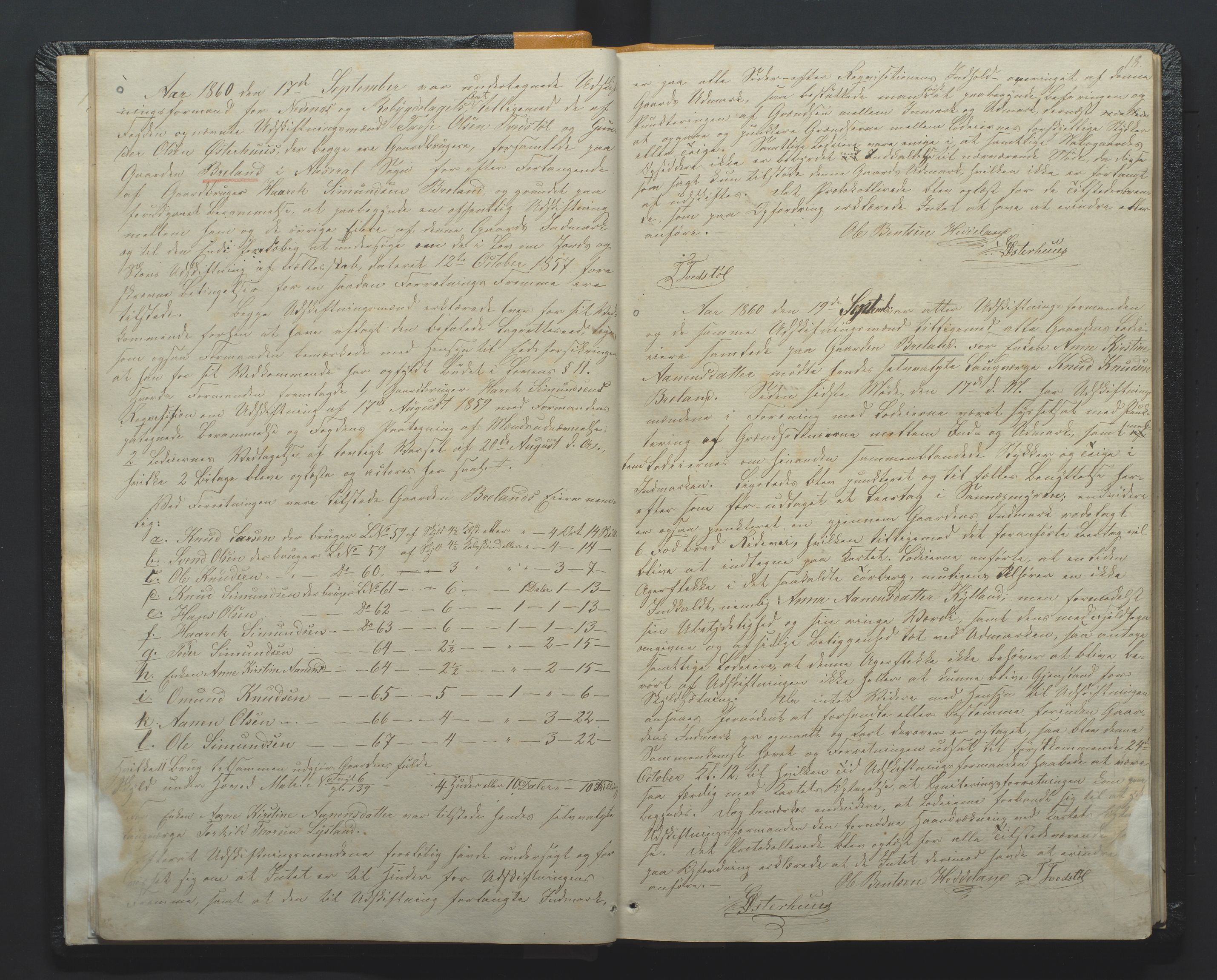 Utskiftningsformannen i Nedenes amt, AV/SAK-1541-0002/F/Fa/Faa/L0002: Utskiftningsprotokoll med gårdsregister, Nedenes amt nr 2, 1860-1867, s. 18