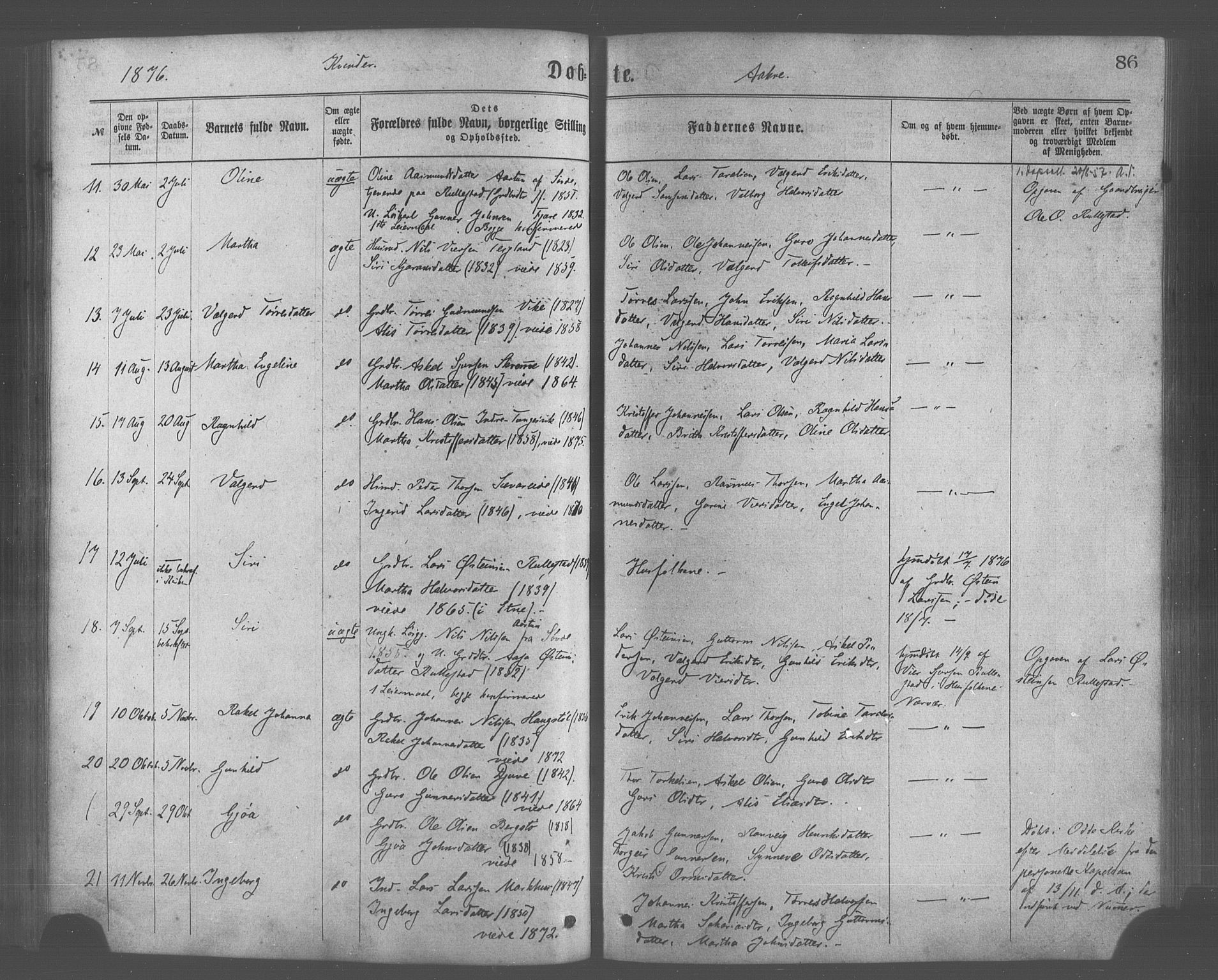Skånevik sokneprestembete, AV/SAB-A-77801/H/Haa: Ministerialbok nr. A 6, 1869-1878, s. 86