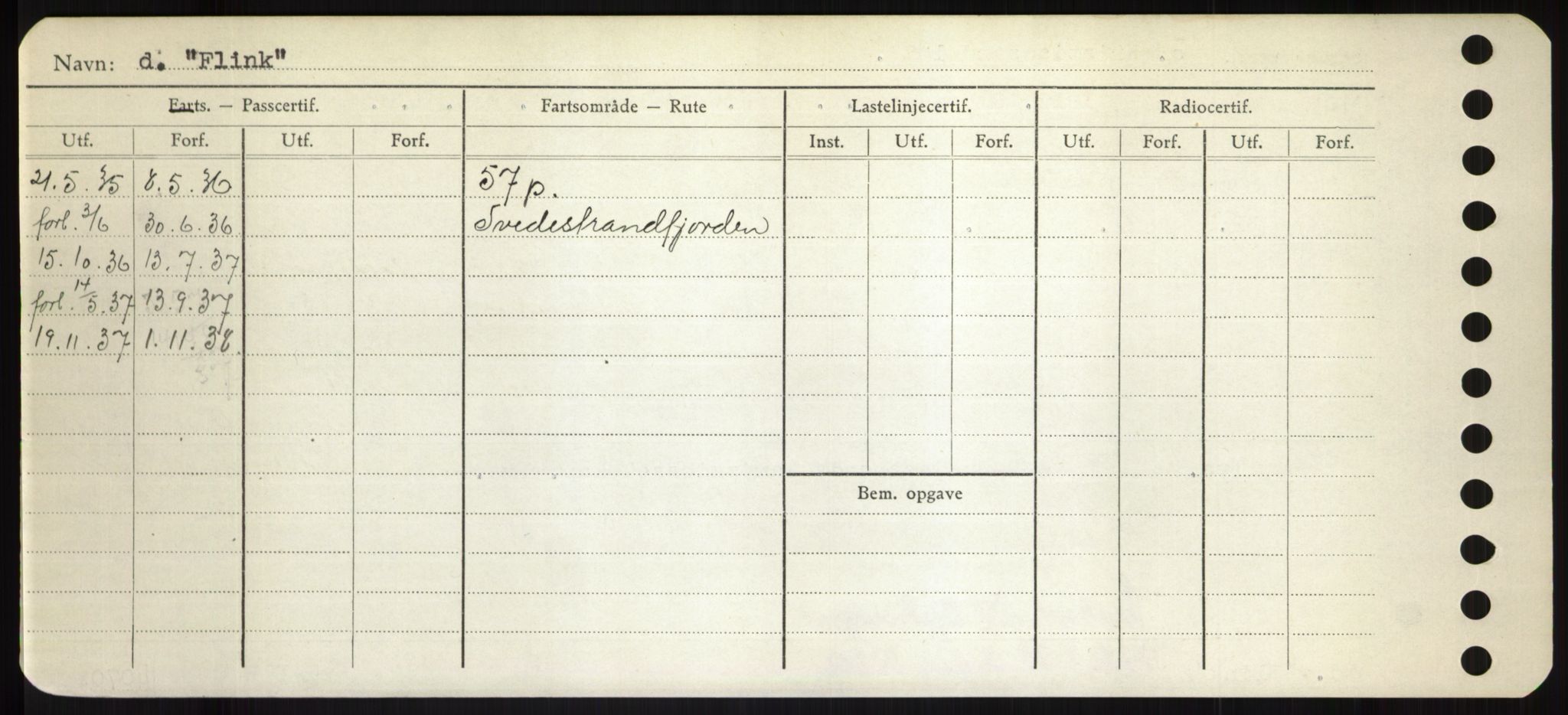 Sjøfartsdirektoratet med forløpere, Skipsmålingen, RA/S-1627/H/Hd/L0011: Fartøy, Fla-Får, s. 28