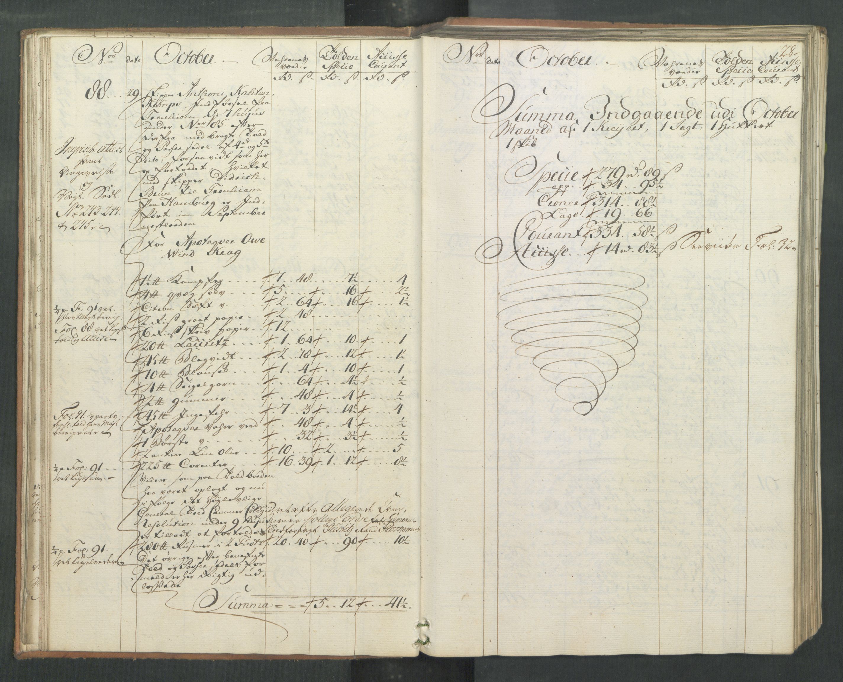 Generaltollkammeret, tollregnskaper, AV/RA-EA-5490/R32/L0019/0001: Tollregnskaper Kristiansund / Hovedtollbok, 1762, s. 27b-28a