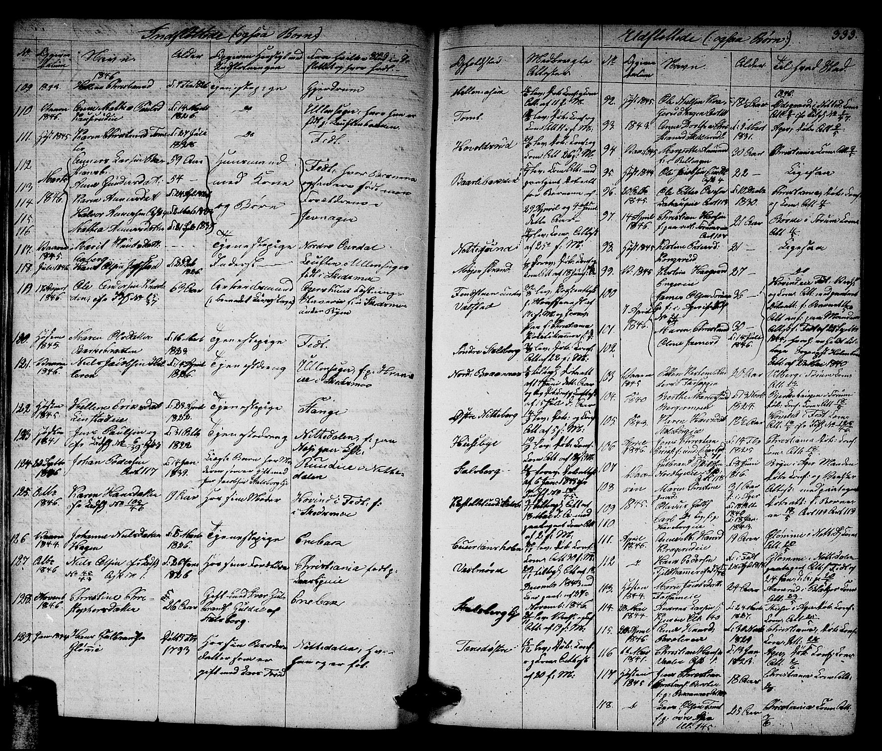 Skedsmo prestekontor Kirkebøker, AV/SAO-A-10033a/G/Ga/L0001: Klokkerbok nr. I 1, 1830-1854, s. 334
