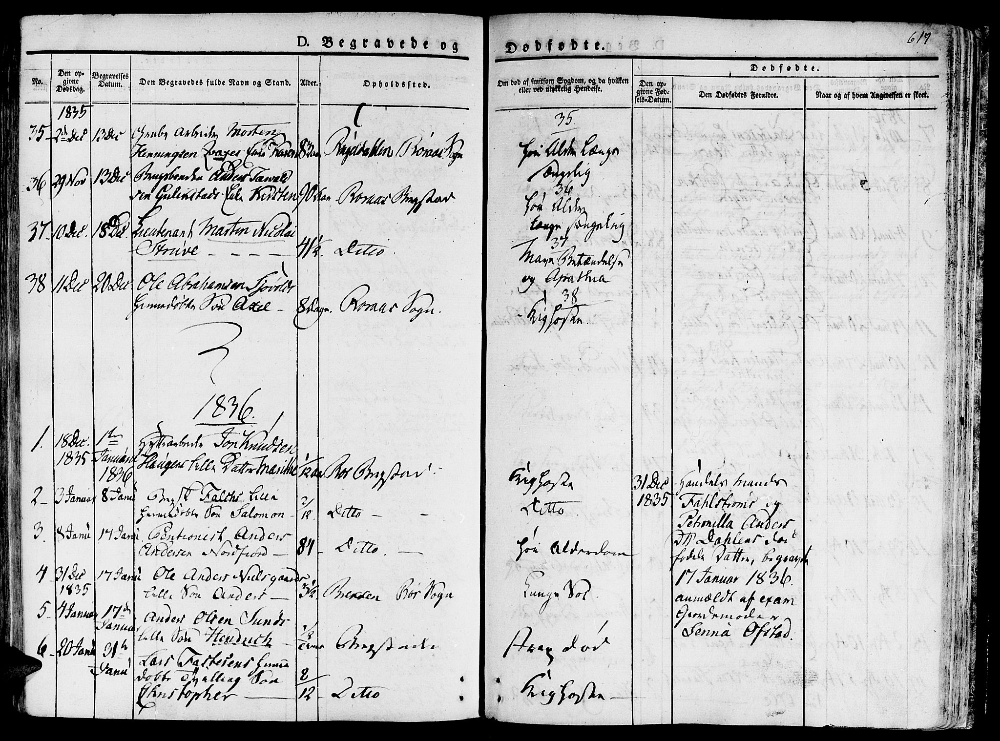 Ministerialprotokoller, klokkerbøker og fødselsregistre - Sør-Trøndelag, AV/SAT-A-1456/681/L0930: Ministerialbok nr. 681A08, 1829-1844, s. 617