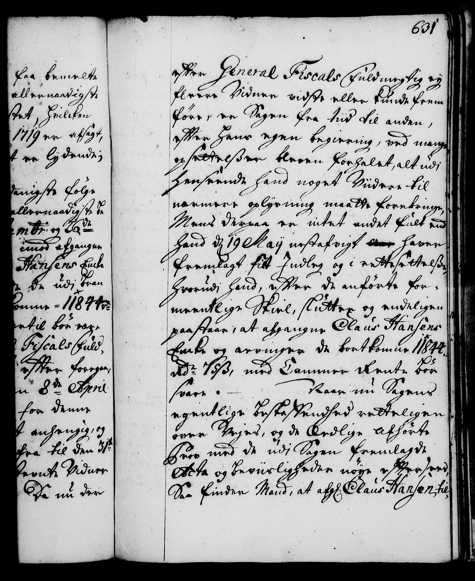 Rentekammeret, Kammerkanselliet, RA/EA-3111/G/Gg/Gga/L0002: Norsk ekspedisjonsprotokoll med register (merket RK 53.2), 1723-1727, s. 631