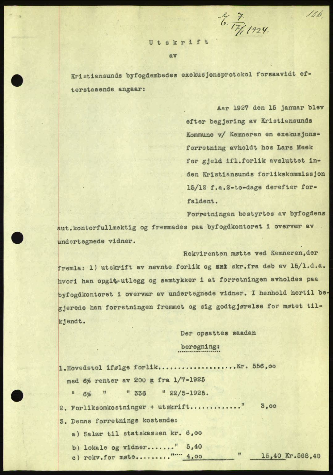 Kristiansund byfogd, AV/SAT-A-4587/A/27: Pantebok nr. 21, 1926-1928, Tingl.dato: 17.01.1927