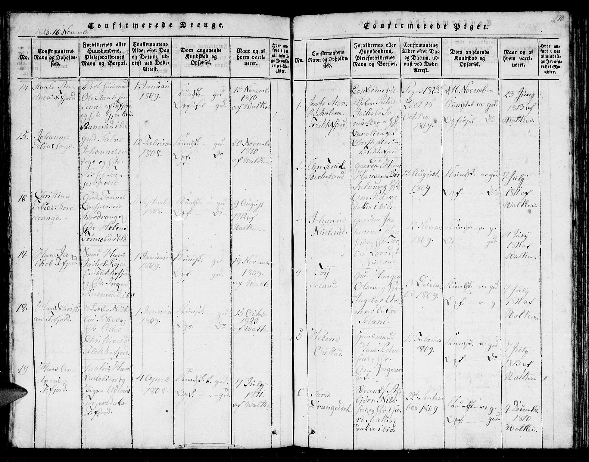 Flekkefjord sokneprestkontor, AV/SAK-1111-0012/F/Fb/Fbc/L0003: Klokkerbok nr. B 3, 1815-1826, s. 269