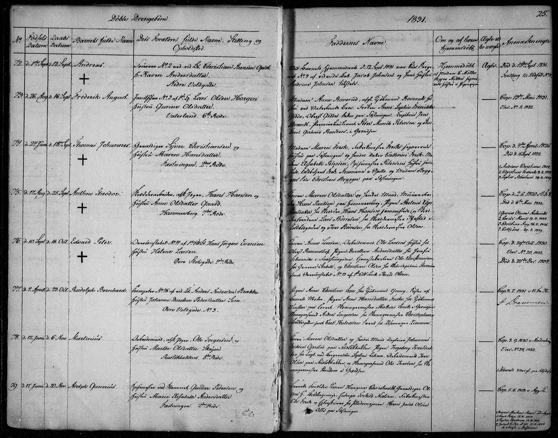 Garnisonsmenigheten Kirkebøker, SAO/A-10846/F/Fa/L0006: Ministerialbok nr. 6, 1828-1841, s. 25