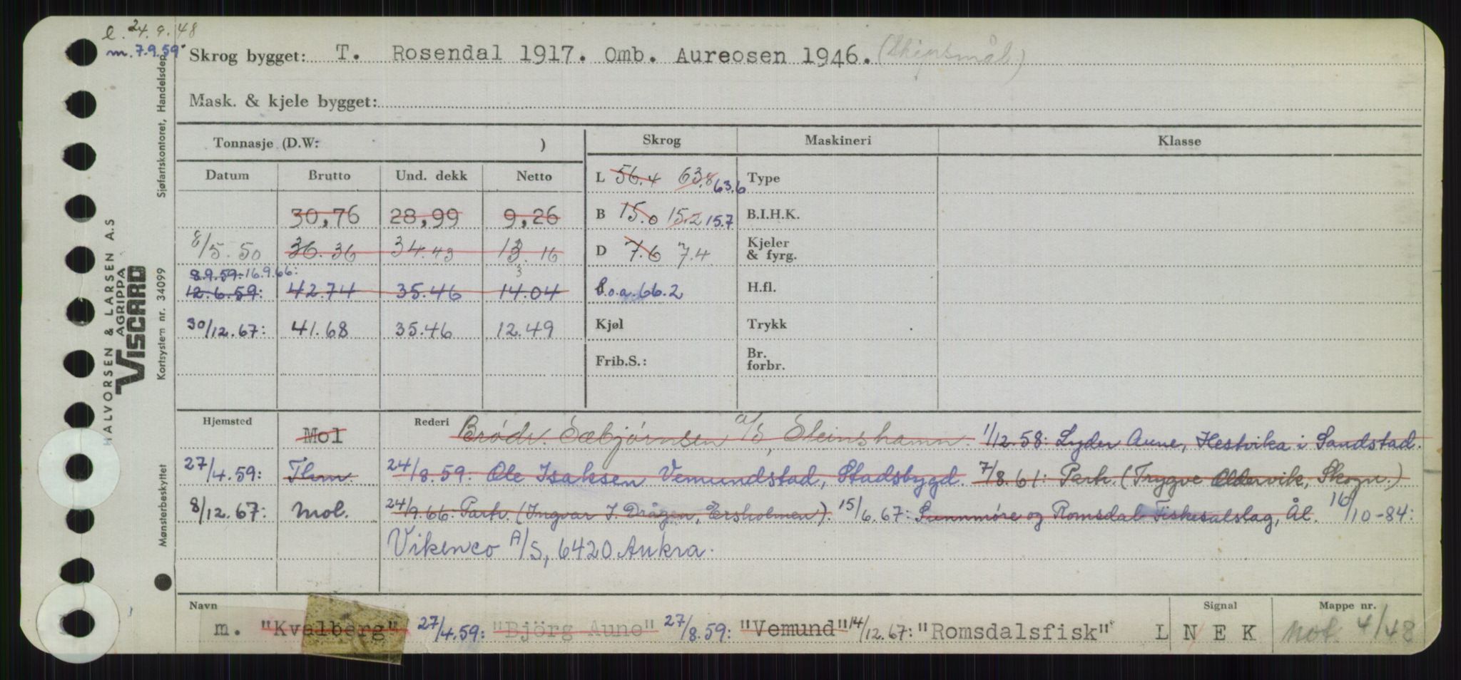 Sjøfartsdirektoratet med forløpere, Skipsmålingen, RA/S-1627/H/Ha/L0004/0002: Fartøy, Mas-R / Fartøy, Odin-R, s. 813