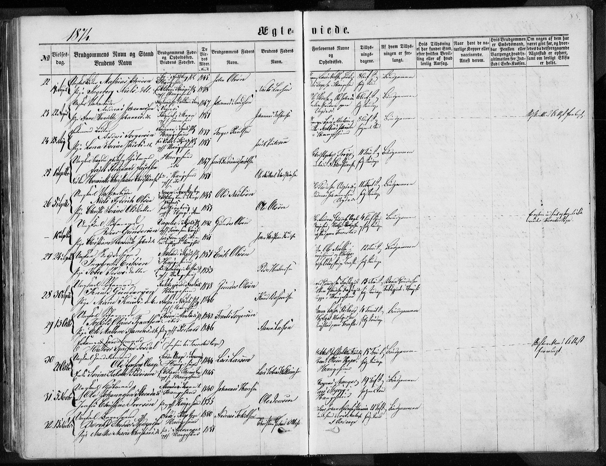 Torvastad sokneprestkontor, SAST/A -101857/H/Ha/Haa/L0012: Ministerialbok nr. A 12.1, 1867-1877, s. 188