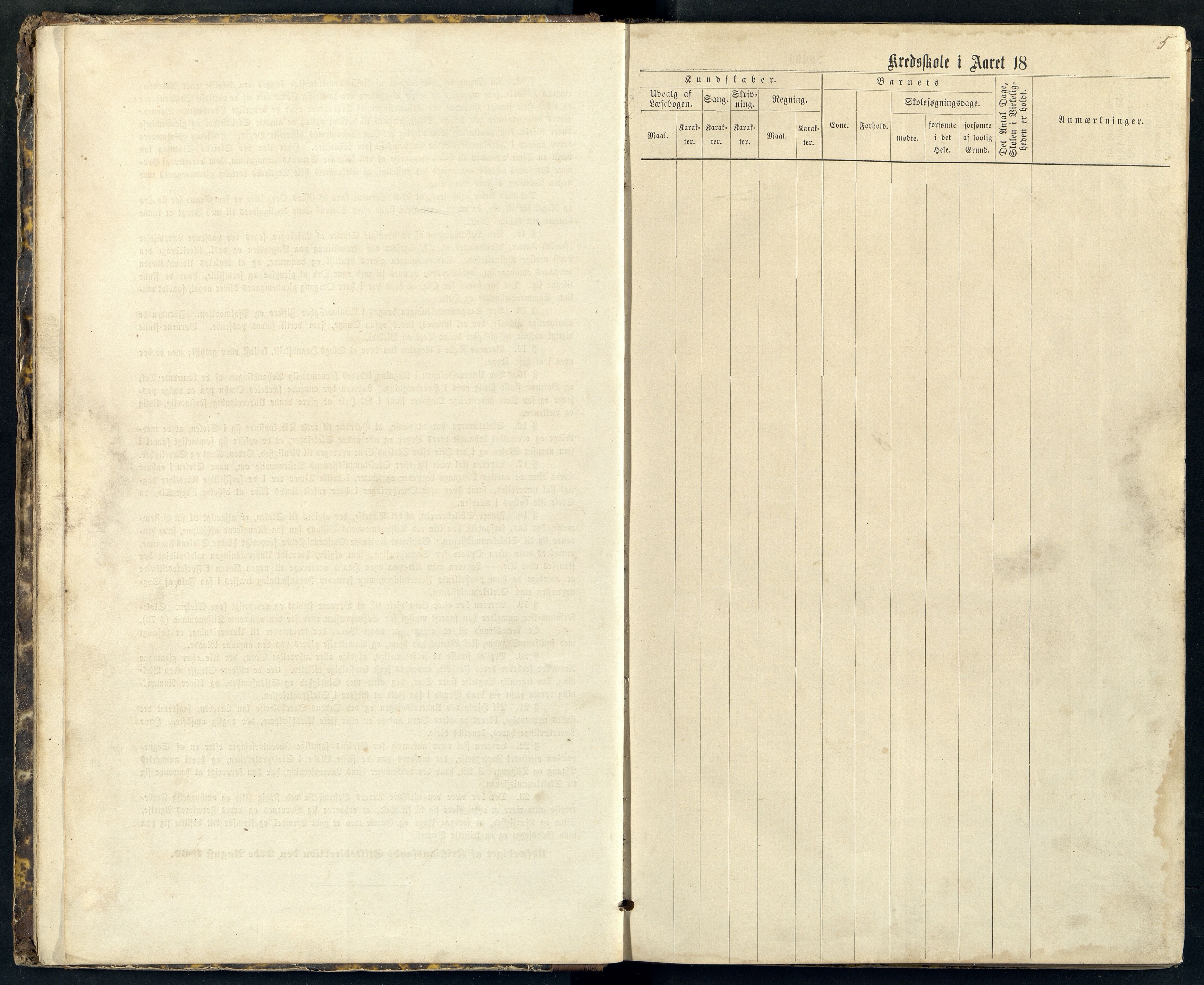 Bakke og Gyland kommune - Oftedal Skole, ARKSOR/1004BG550/H/L0001: Skoleprotokoll, 1869-1890