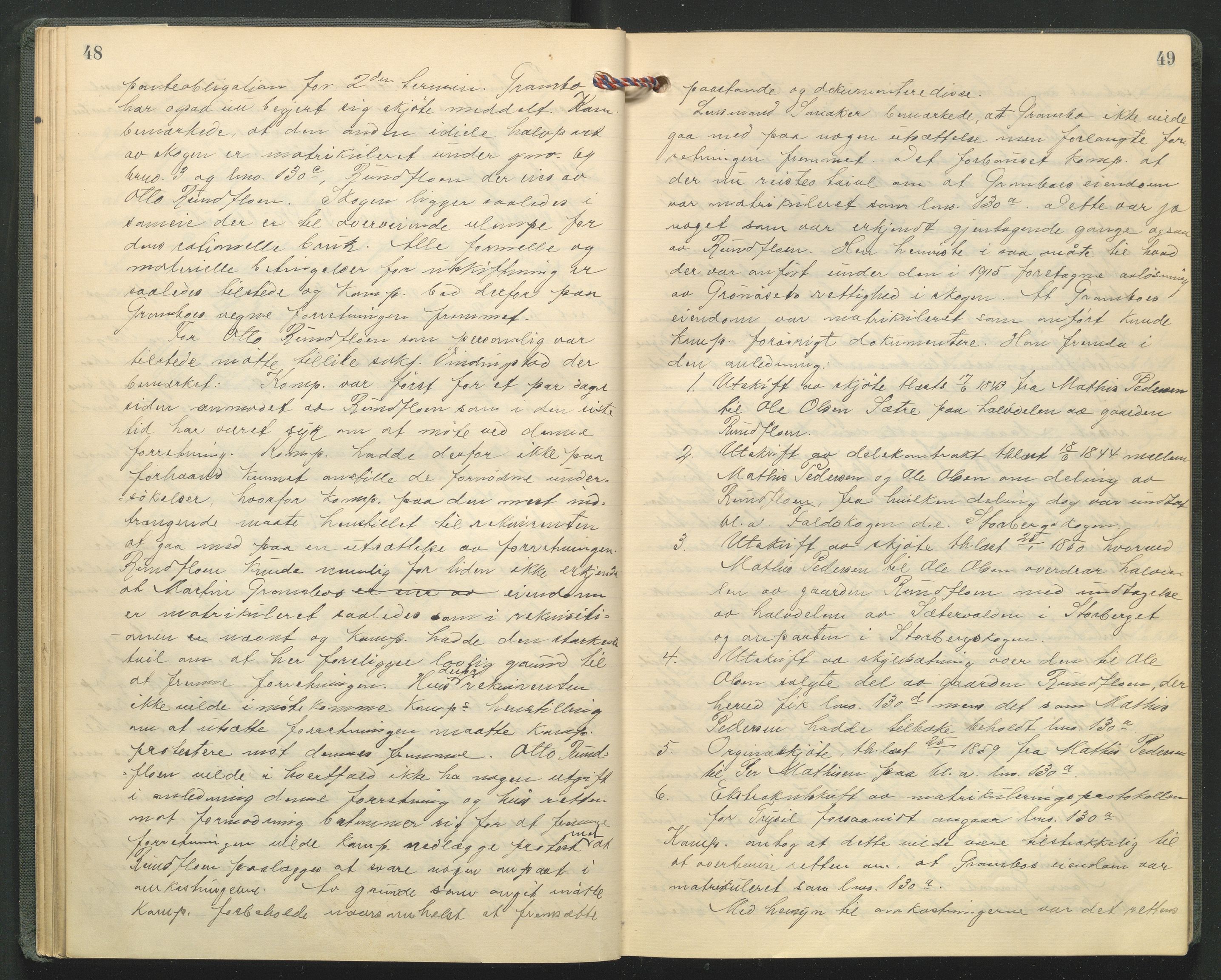 Hedmark og Østerdal jordskifterett, AV/SAH-JORDSKIFTEH-002/G/Ga/L0005/0001: Rettsbøker / Rettsbok - O, 1916-1921, s. 48-49