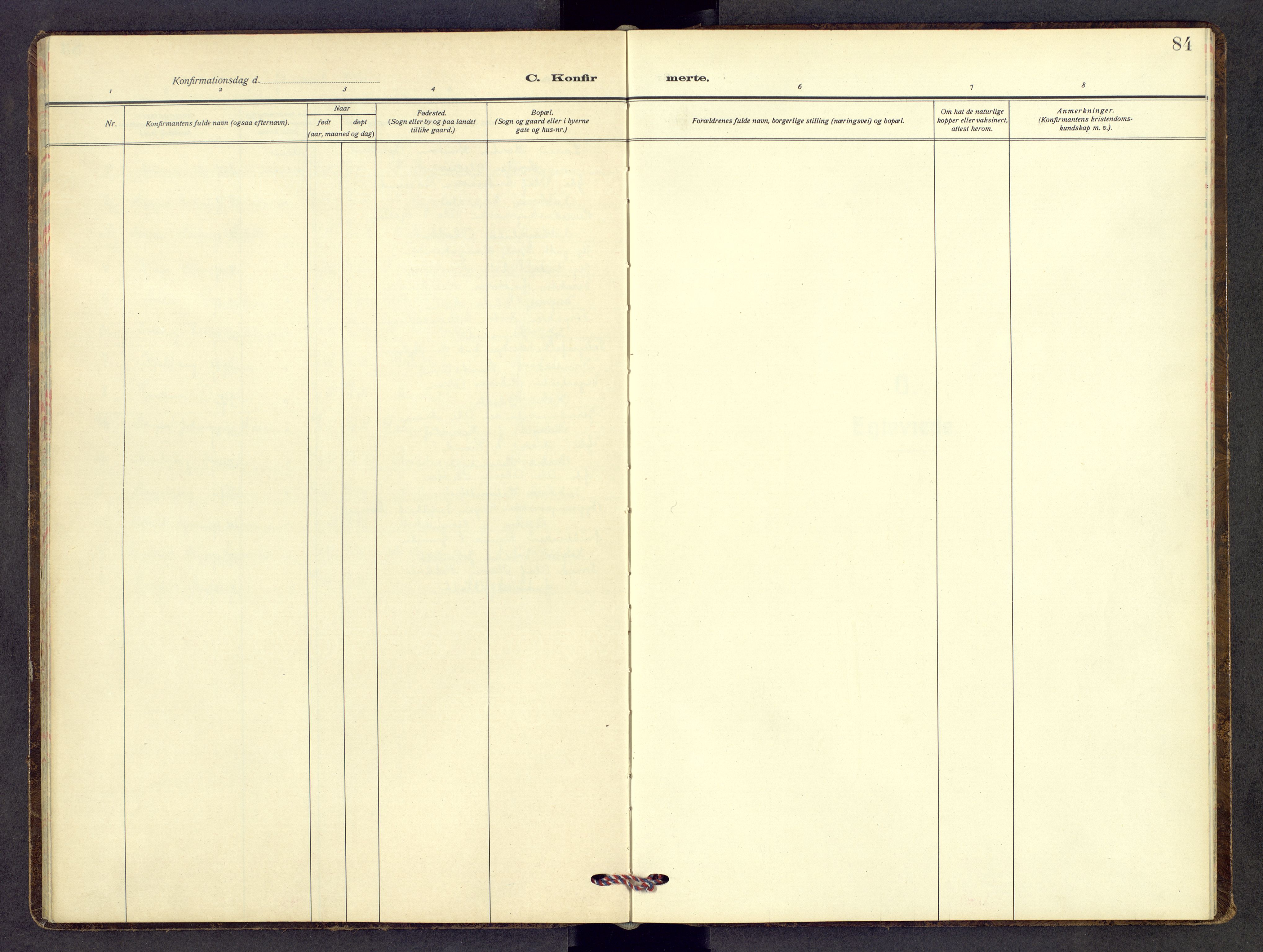 Nord-Aurdal prestekontor, SAH/PREST-132/H/Ha/Hab/L0017: Klokkerbok nr. 17, 1933-1946, s. 84