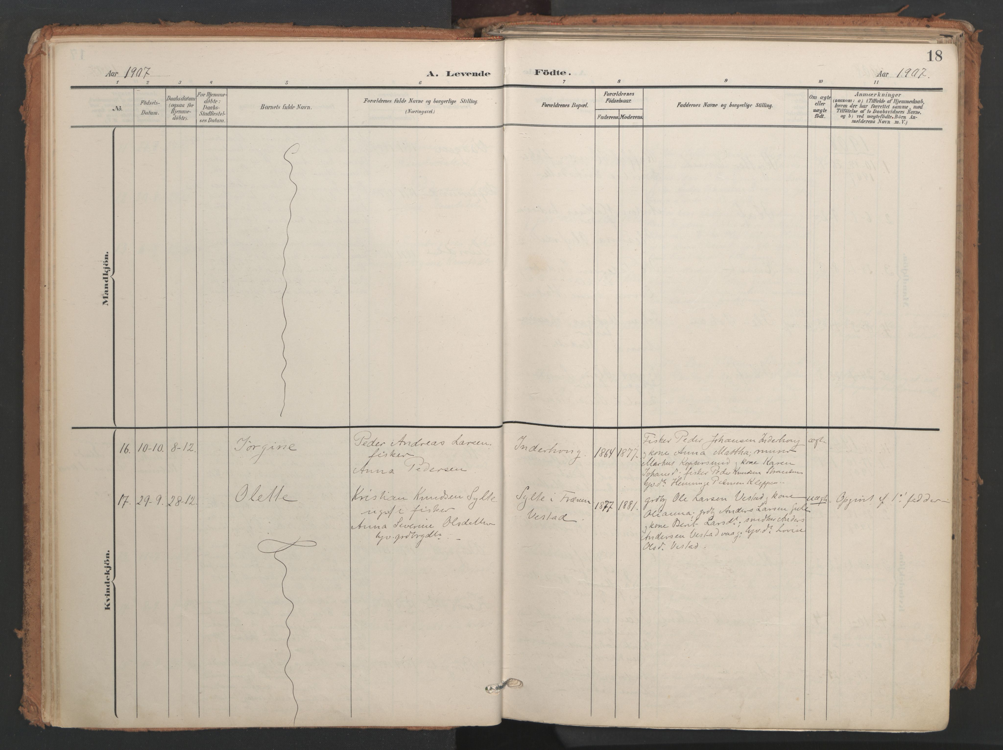 Ministerialprotokoller, klokkerbøker og fødselsregistre - Møre og Romsdal, AV/SAT-A-1454/566/L0771: Ministerialbok nr. 566A10, 1904-1929, s. 18