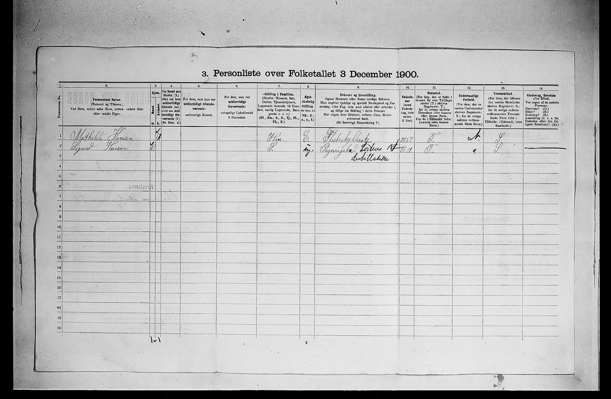 SAO, Folketelling 1900 for 0301 Kristiania kjøpstad, 1900, s. 12550