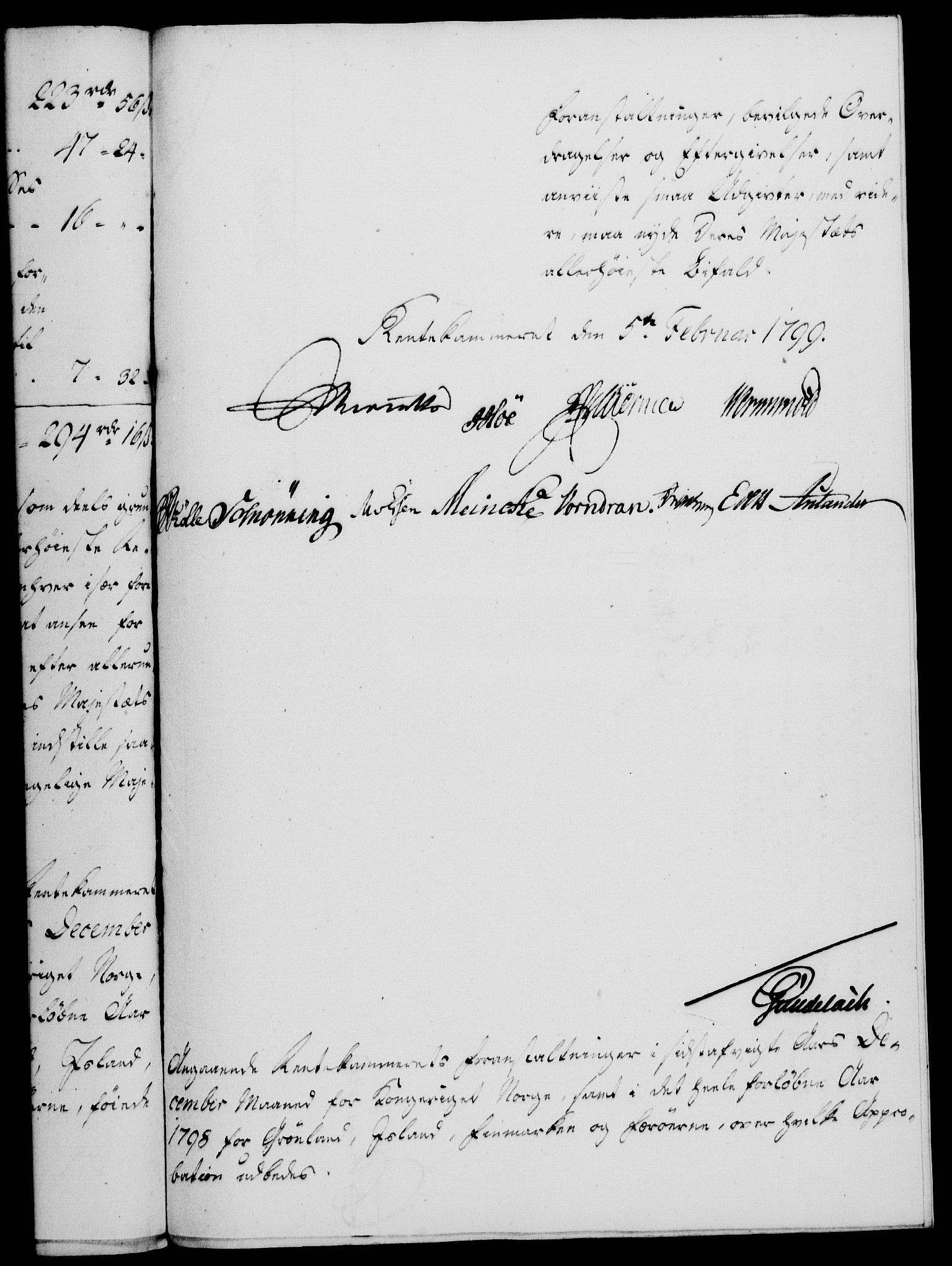 Rentekammeret, Kammerkanselliet, RA/EA-3111/G/Gf/Gfa/L0081: Norsk relasjons- og resolusjonsprotokoll (merket RK 52.81), 1799, s. 82