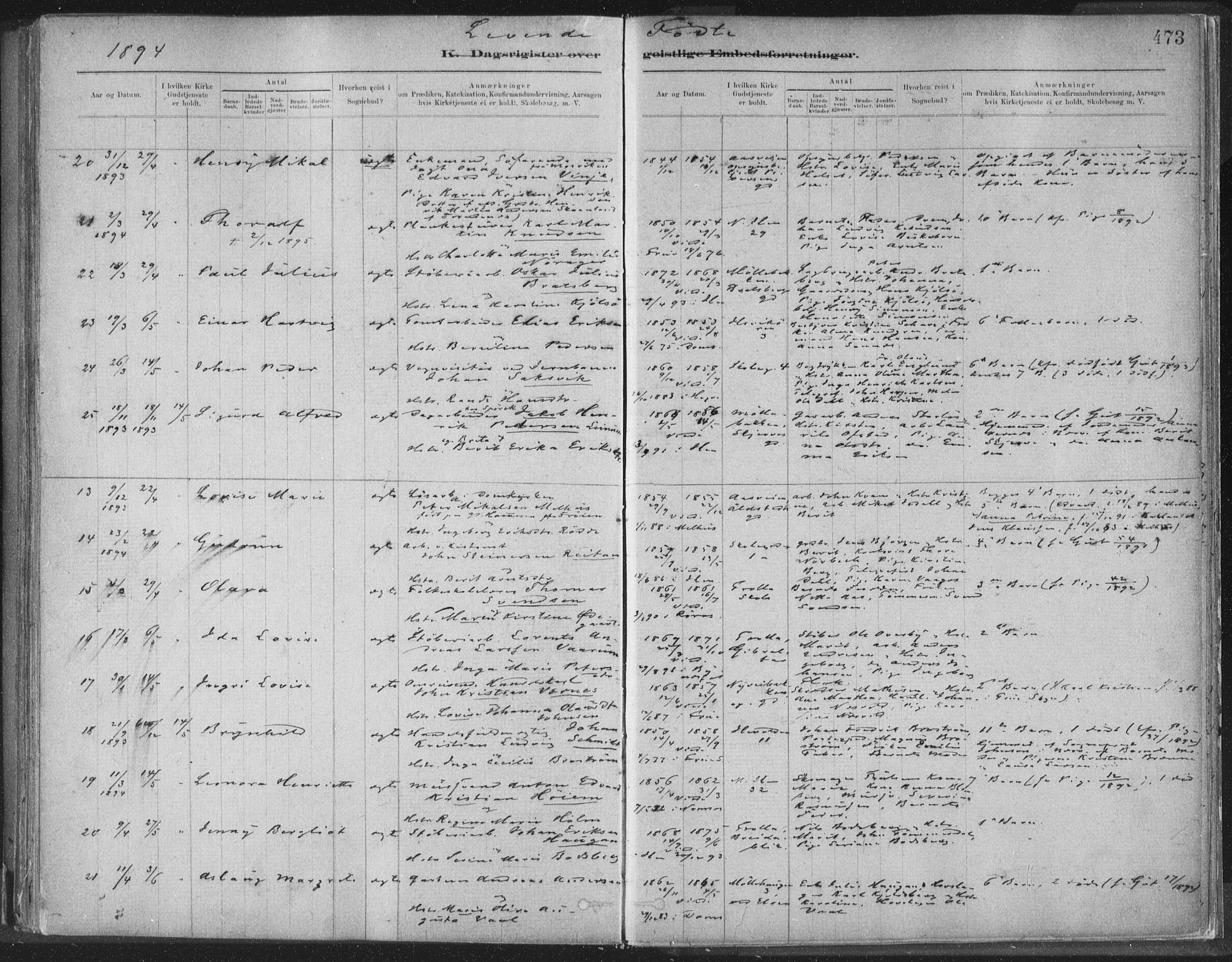 Ministerialprotokoller, klokkerbøker og fødselsregistre - Sør-Trøndelag, SAT/A-1456/603/L0163: Ministerialbok nr. 603A02, 1879-1895, s. 473