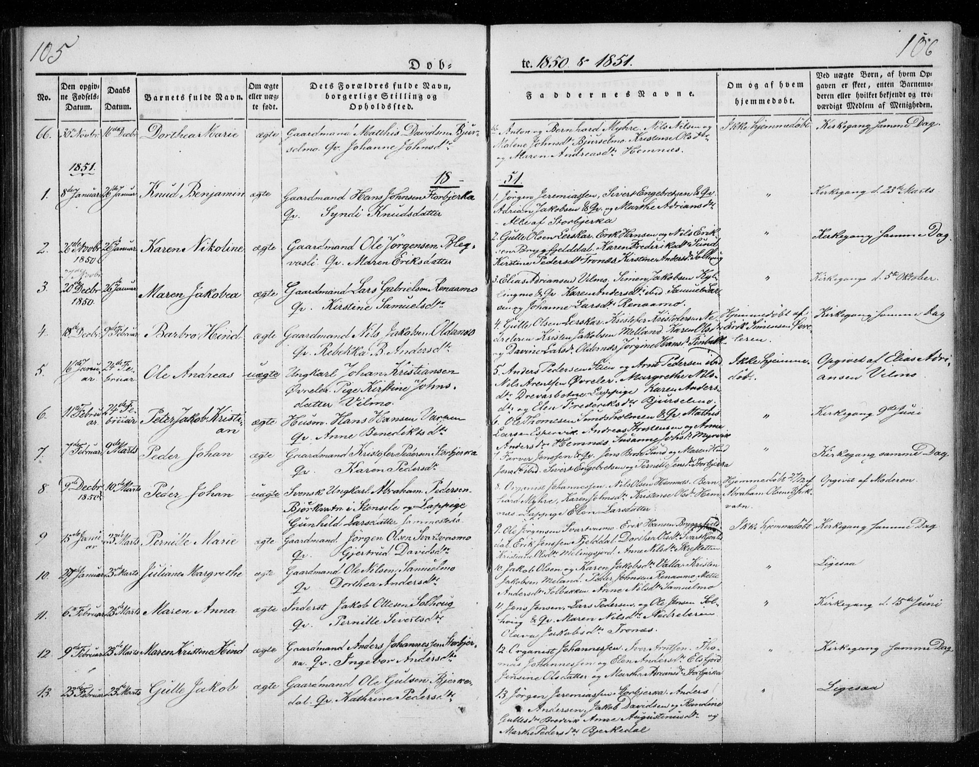 Ministerialprotokoller, klokkerbøker og fødselsregistre - Nordland, AV/SAT-A-1459/825/L0355: Ministerialbok nr. 825A09, 1842-1863, s. 105-106