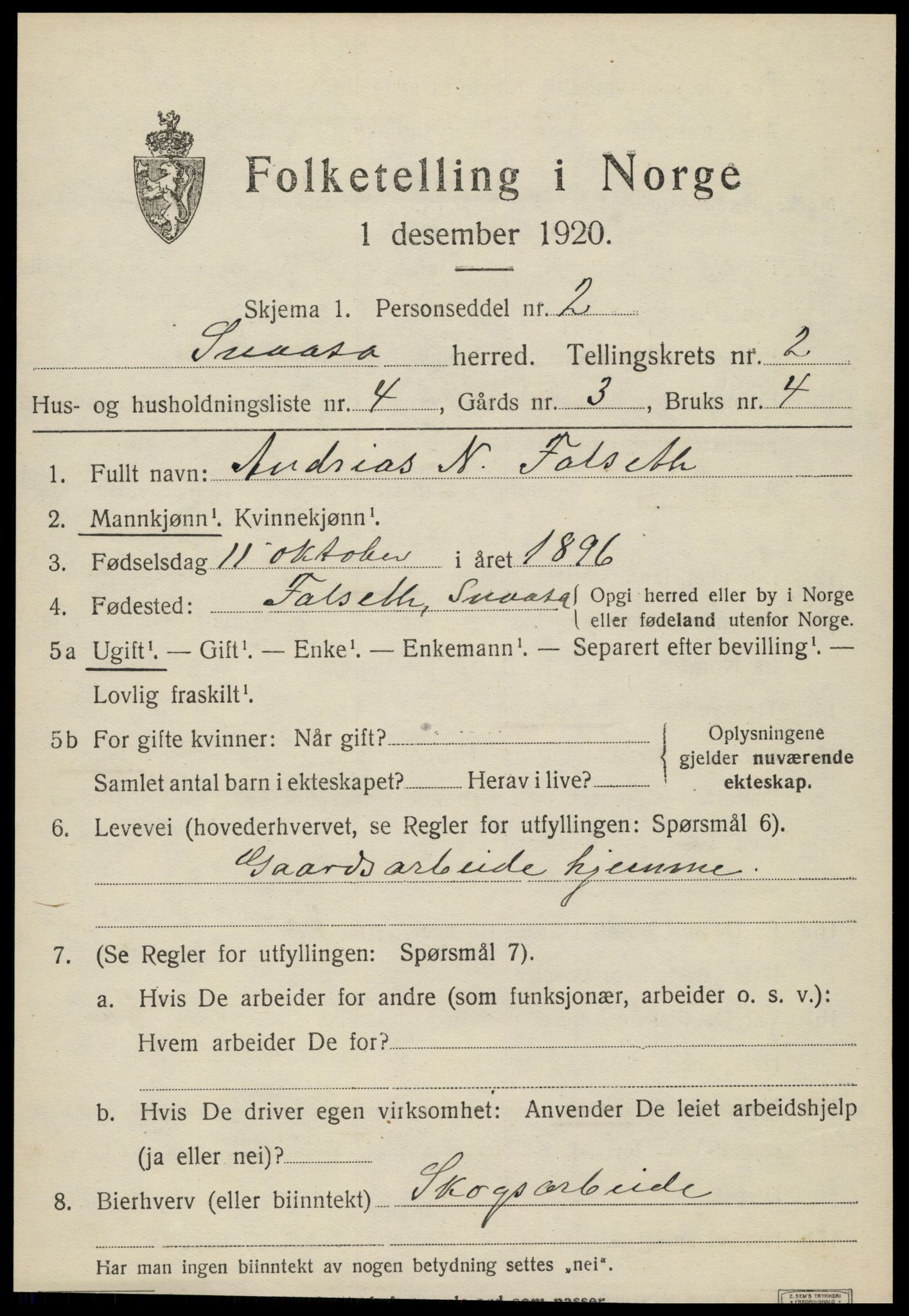SAT, Folketelling 1920 for 1736 Snåsa herred, 1920, s. 1224