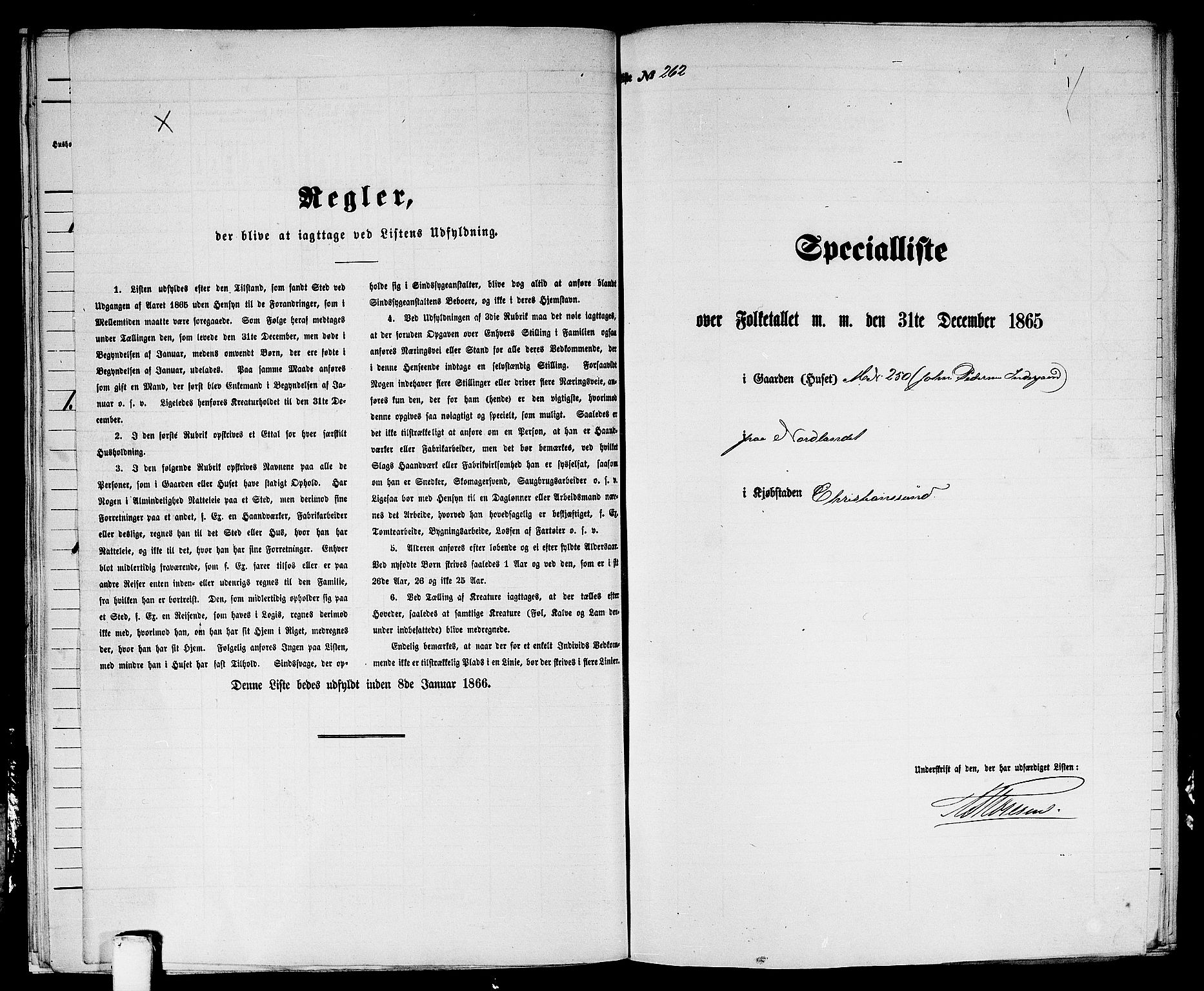 RA, Folketelling 1865 for 1503B Kristiansund prestegjeld, Kristiansund kjøpstad, 1865, s. 537