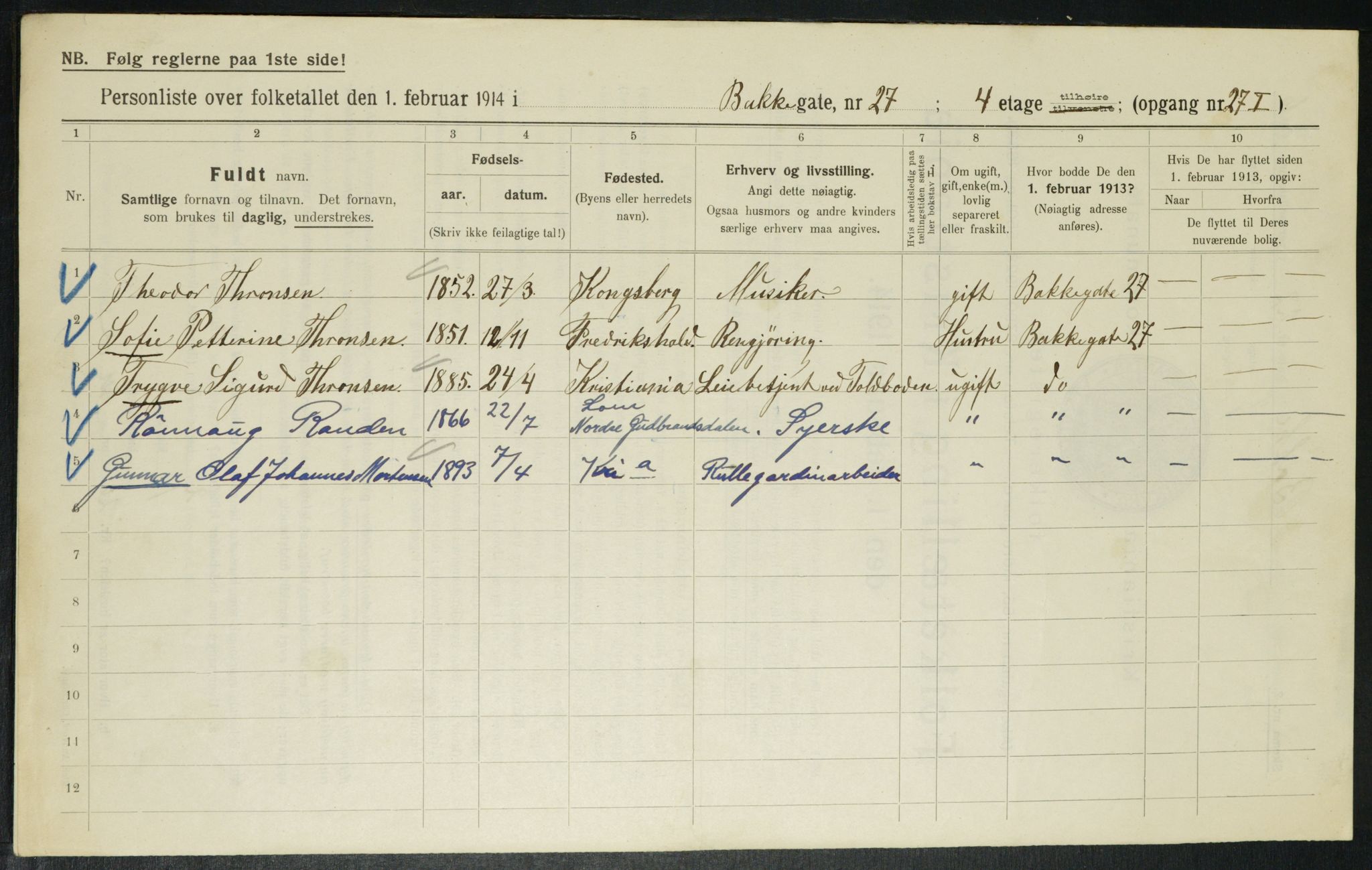 OBA, Kommunal folketelling 1.2.1914 for Kristiania, 1914, s. 3048