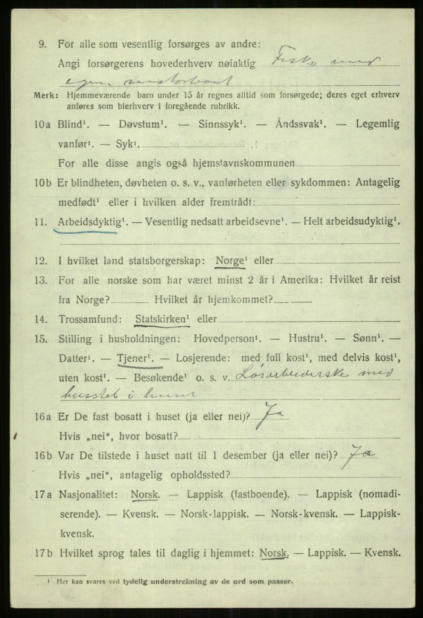 SATØ, Folketelling 1920 for 1936 Karlsøy herred, 1920, s. 3327