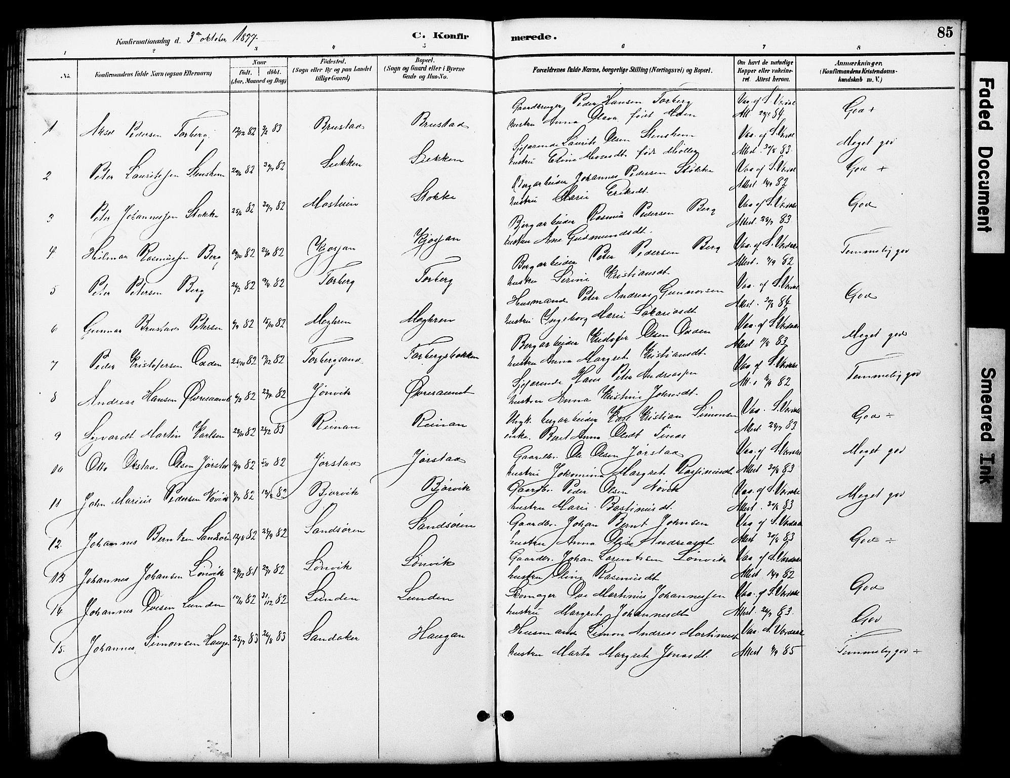 Ministerialprotokoller, klokkerbøker og fødselsregistre - Nord-Trøndelag, AV/SAT-A-1458/722/L0226: Klokkerbok nr. 722C02, 1889-1927, s. 85