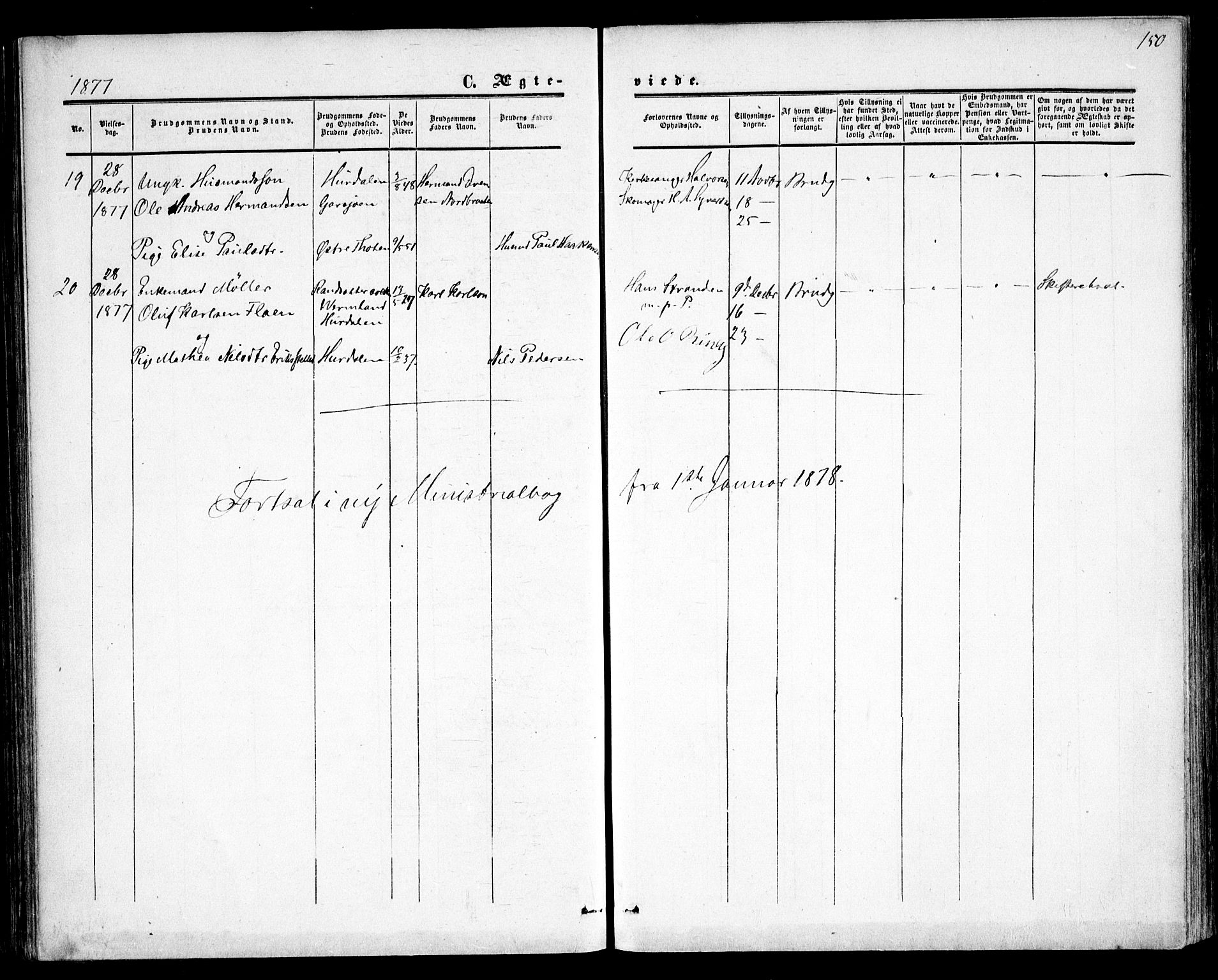 Hurdal prestekontor Kirkebøker, AV/SAO-A-10889/F/Fa/L0006: Ministerialbok nr. I 6, 1860-1877, s. 150