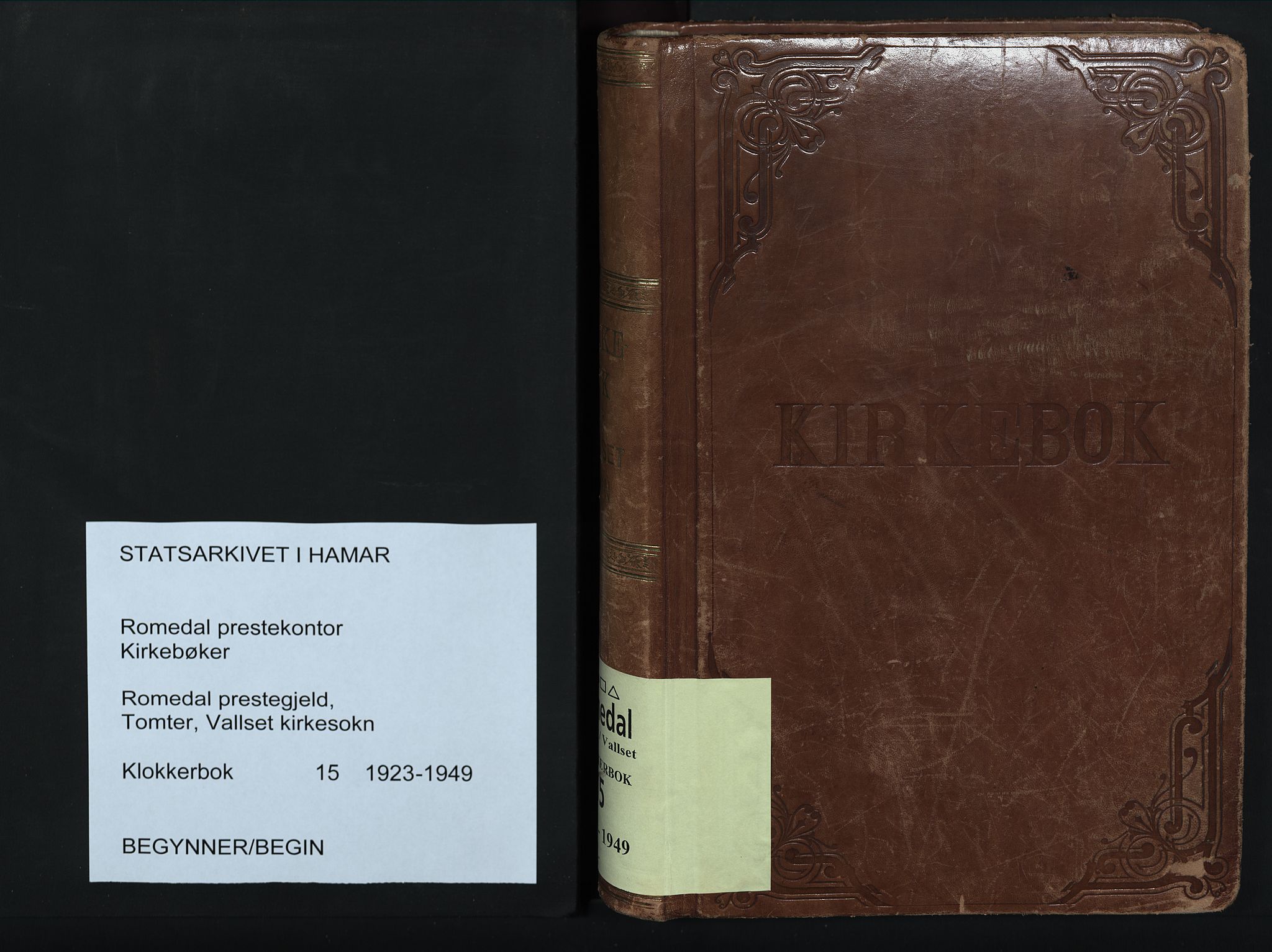 Romedal prestekontor, SAH/PREST-004/L/L0015: Klokkerbok nr. 15, 1923-1949