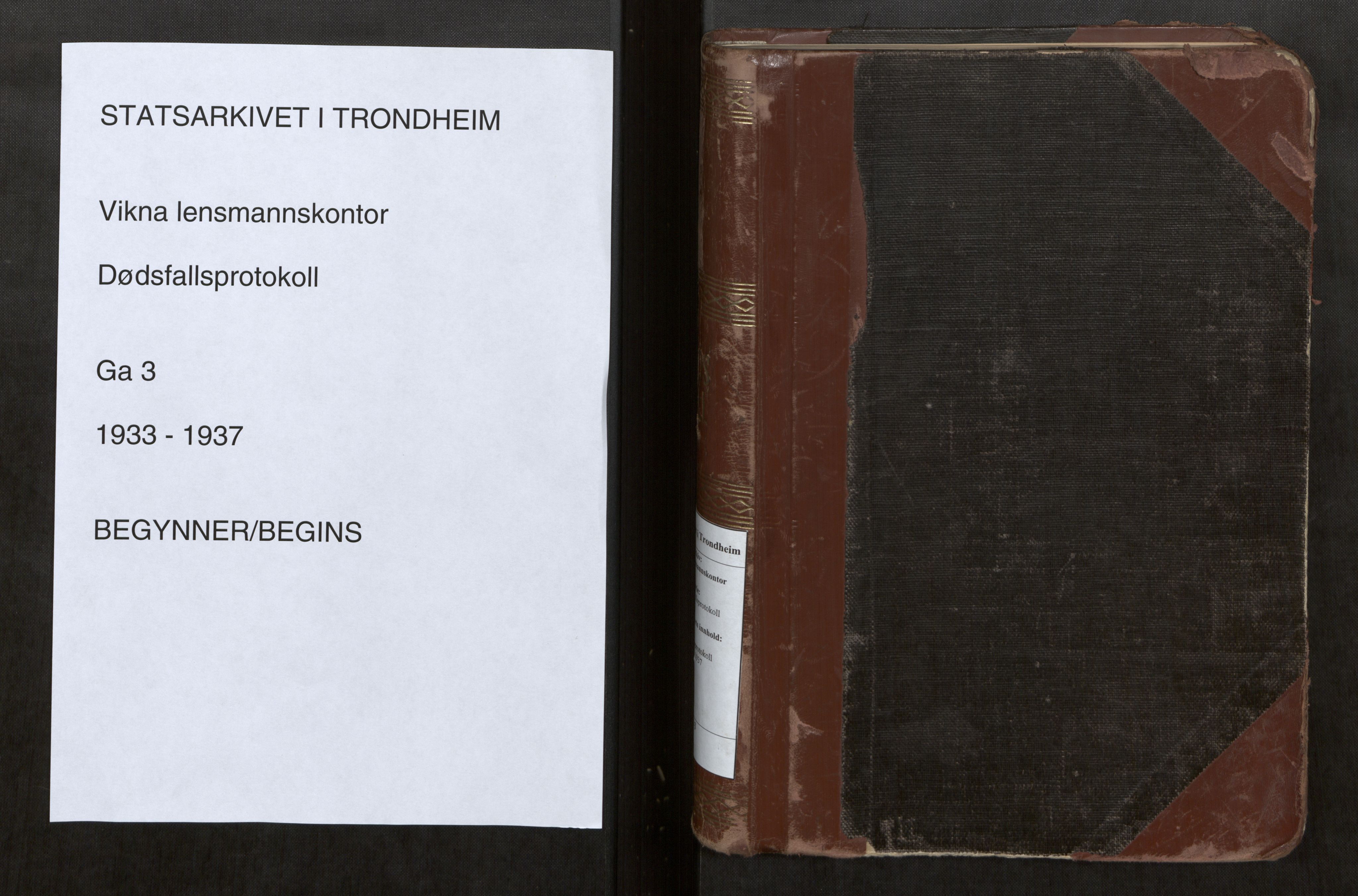 Vikna lensmannskontor, AV/SAT-A-1047/1/G/Ga/L0004: Dødsfallprotokoll, 1938-1948