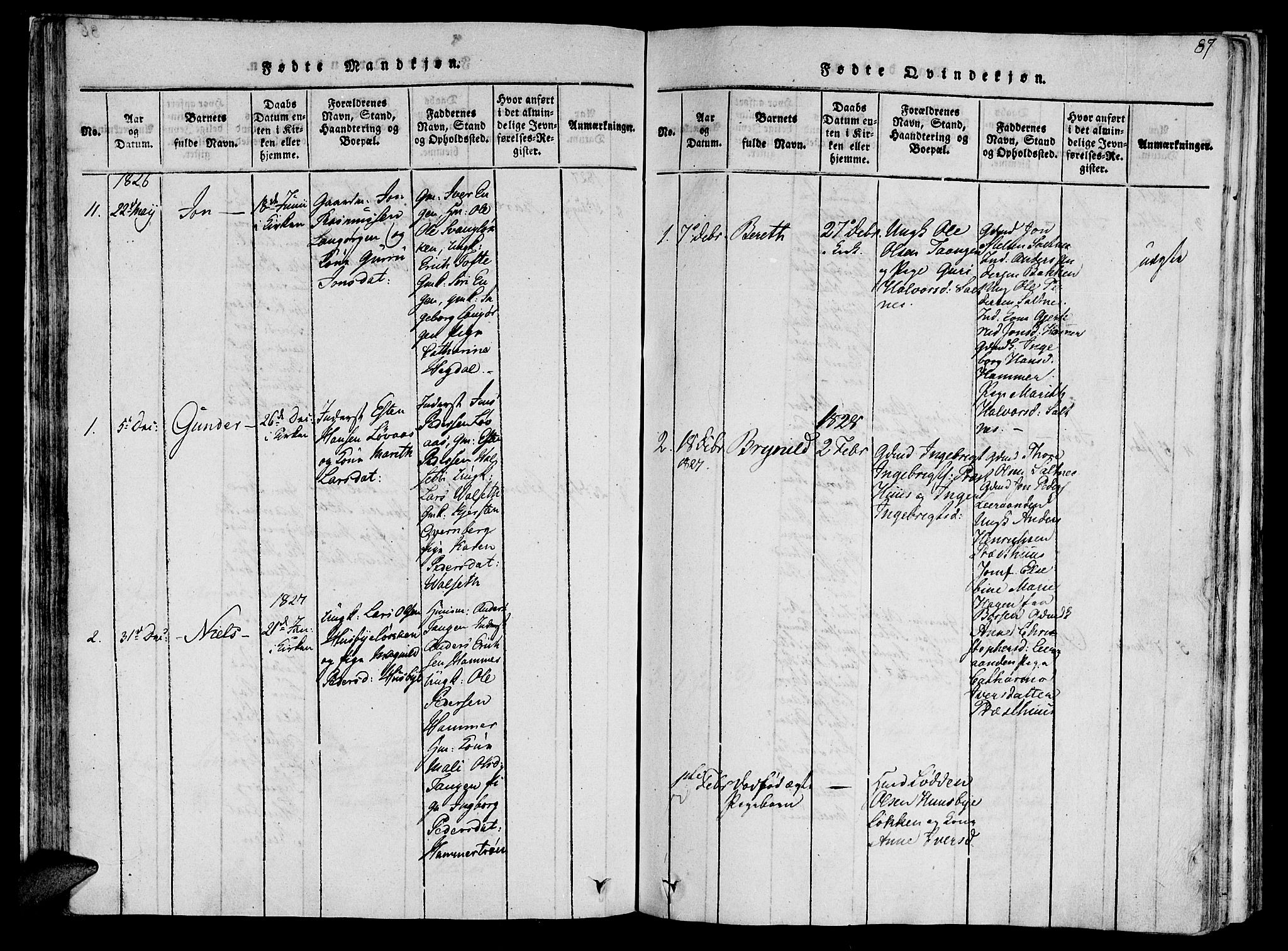 Ministerialprotokoller, klokkerbøker og fødselsregistre - Sør-Trøndelag, AV/SAT-A-1456/612/L0373: Ministerialbok nr. 612A06 /2, 1816-1828, s. 87