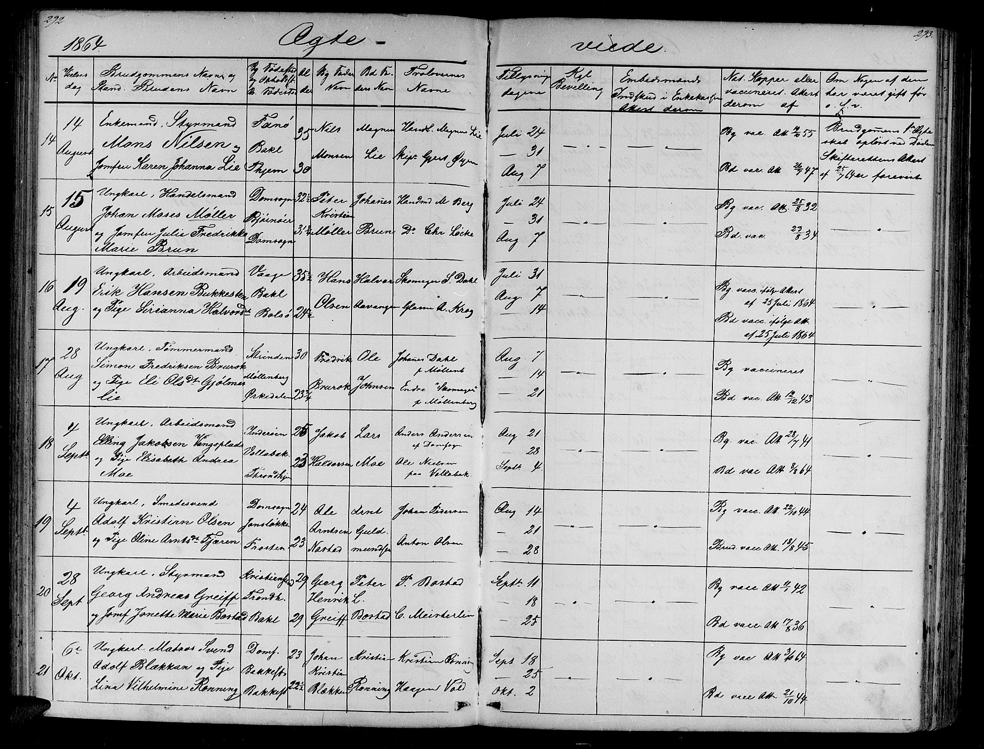 Ministerialprotokoller, klokkerbøker og fødselsregistre - Sør-Trøndelag, SAT/A-1456/604/L0219: Klokkerbok nr. 604C02, 1851-1869, s. 292-293