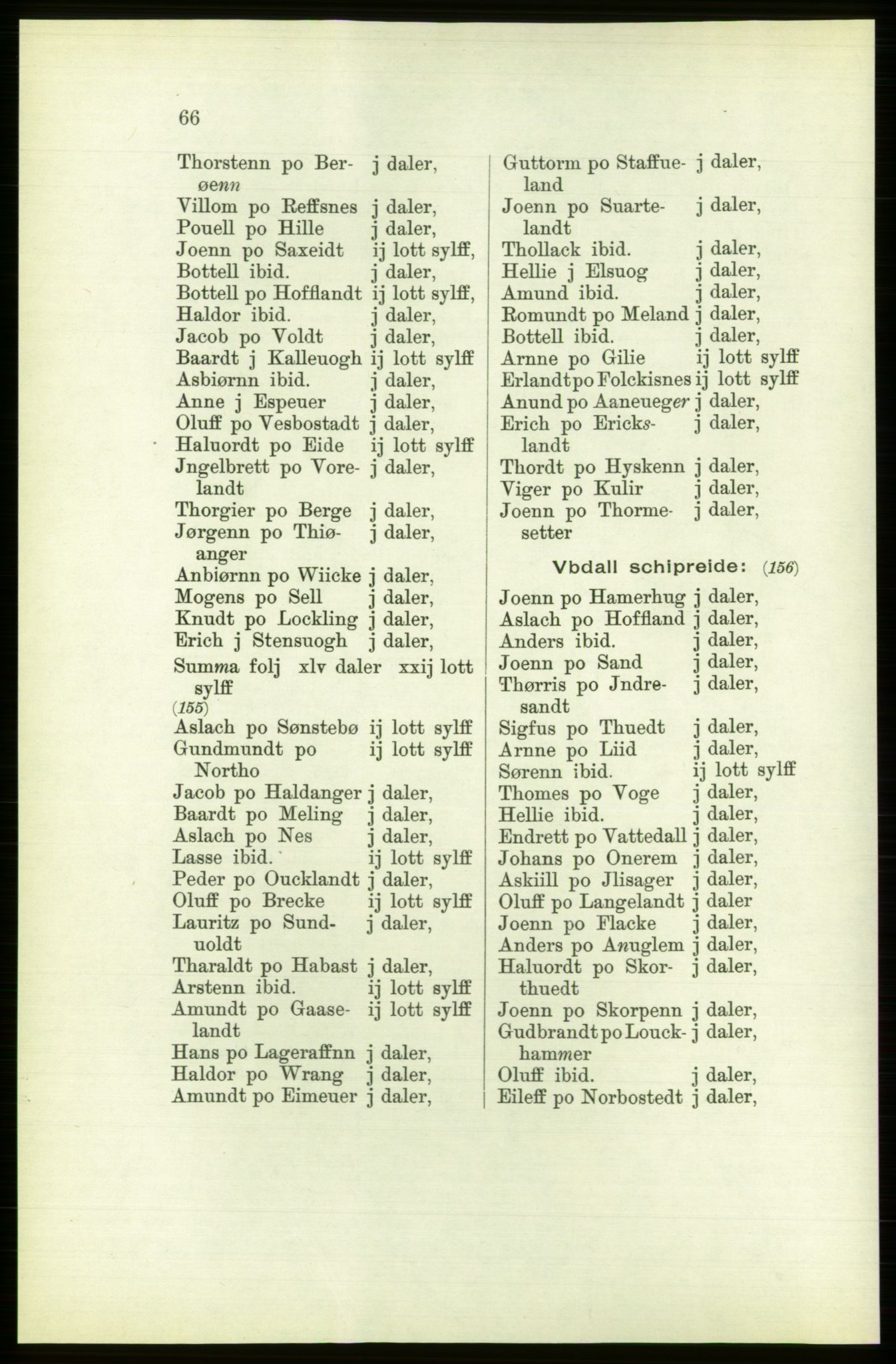 Publikasjoner utgitt av Arkivverket, PUBL/PUBL-001/C/0003: Bind 3: Skatten av Bergenhus len 1563, 1563, s. 66