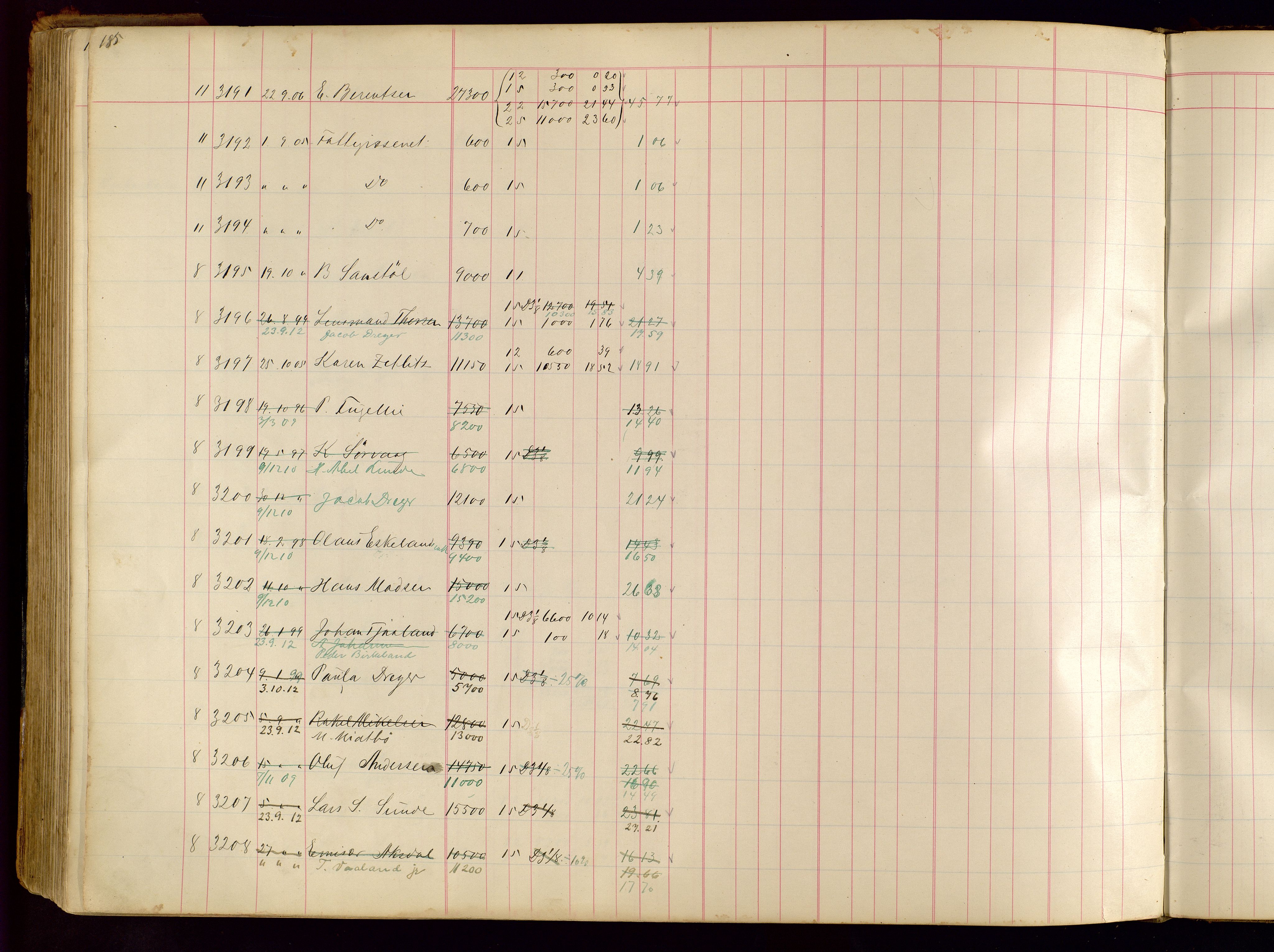 Norges Brannkasse Stavanger, AV/SAST-A-102143/F/Fc/L0001: Brannkontingentprotokoll, 1903-1912, s. 185