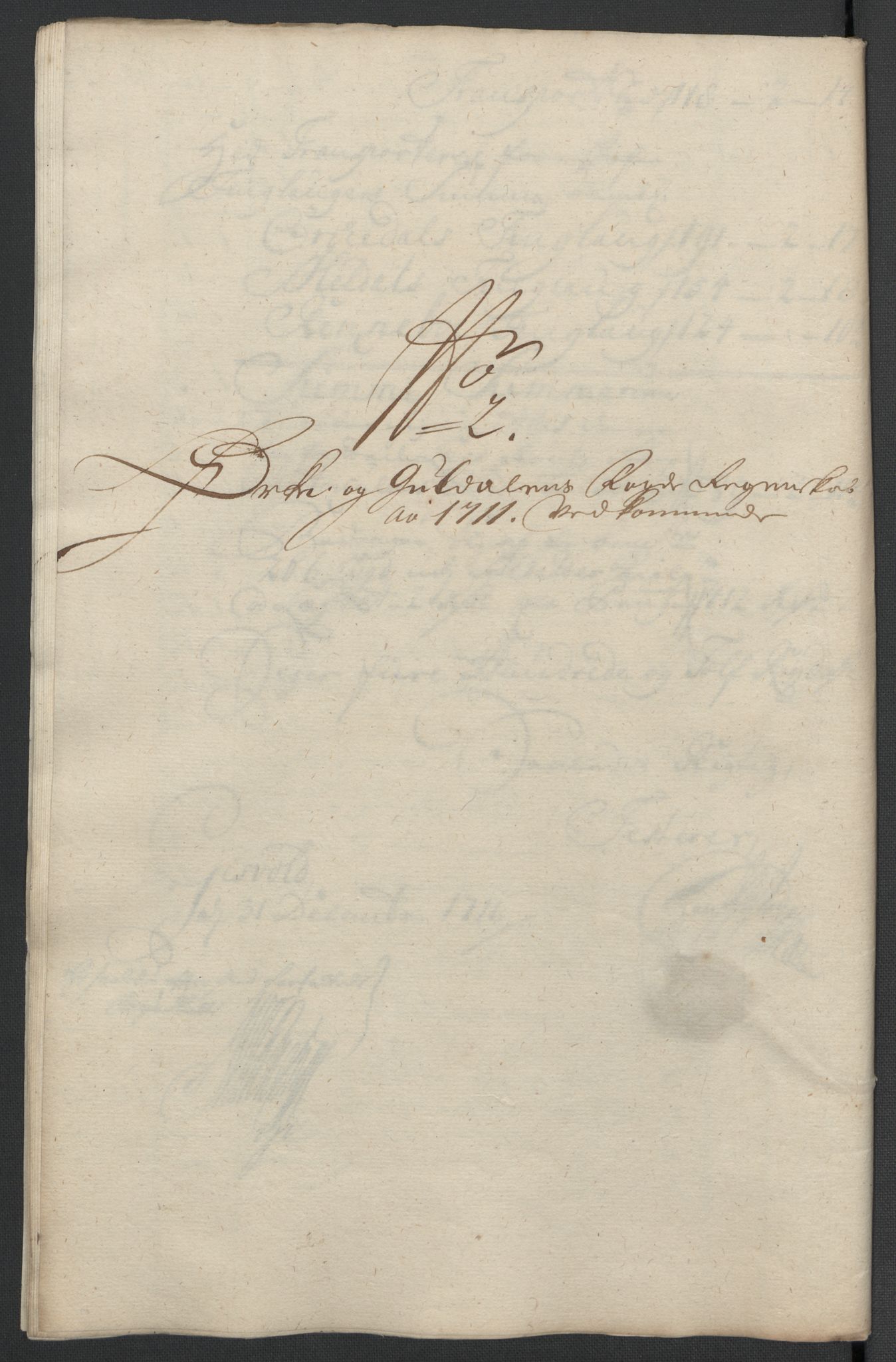 Rentekammeret inntil 1814, Reviderte regnskaper, Fogderegnskap, RA/EA-4092/R60/L3961: Fogderegnskap Orkdal og Gauldal, 1711, s. 116