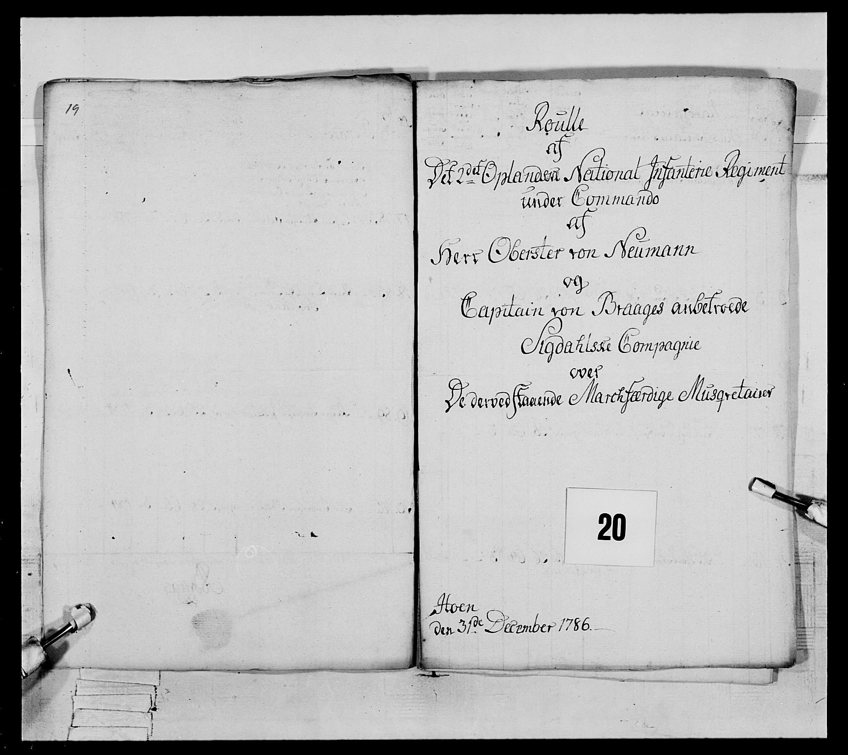 Generalitets- og kommissariatskollegiet, Det kongelige norske kommissariatskollegium, RA/EA-5420/E/Eh/L0065: 2. Opplandske nasjonale infanteriregiment, 1786-1789, s. 131