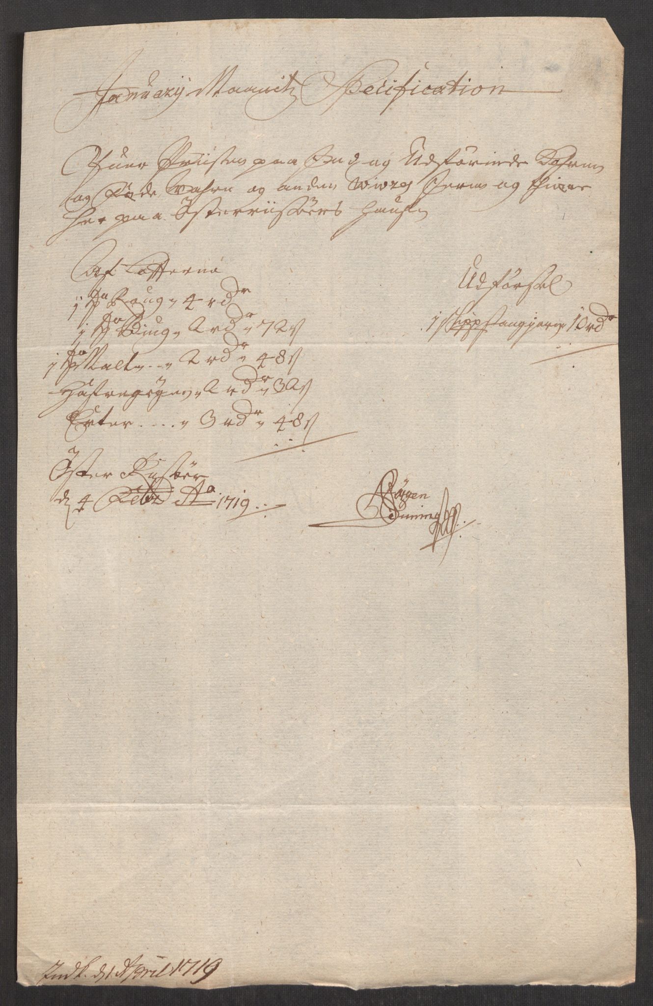 Rentekammeret inntil 1814, Realistisk ordnet avdeling, AV/RA-EA-4070/Oe/L0001: [Ø1]: Priskuranter, 1712-1739, s. 132