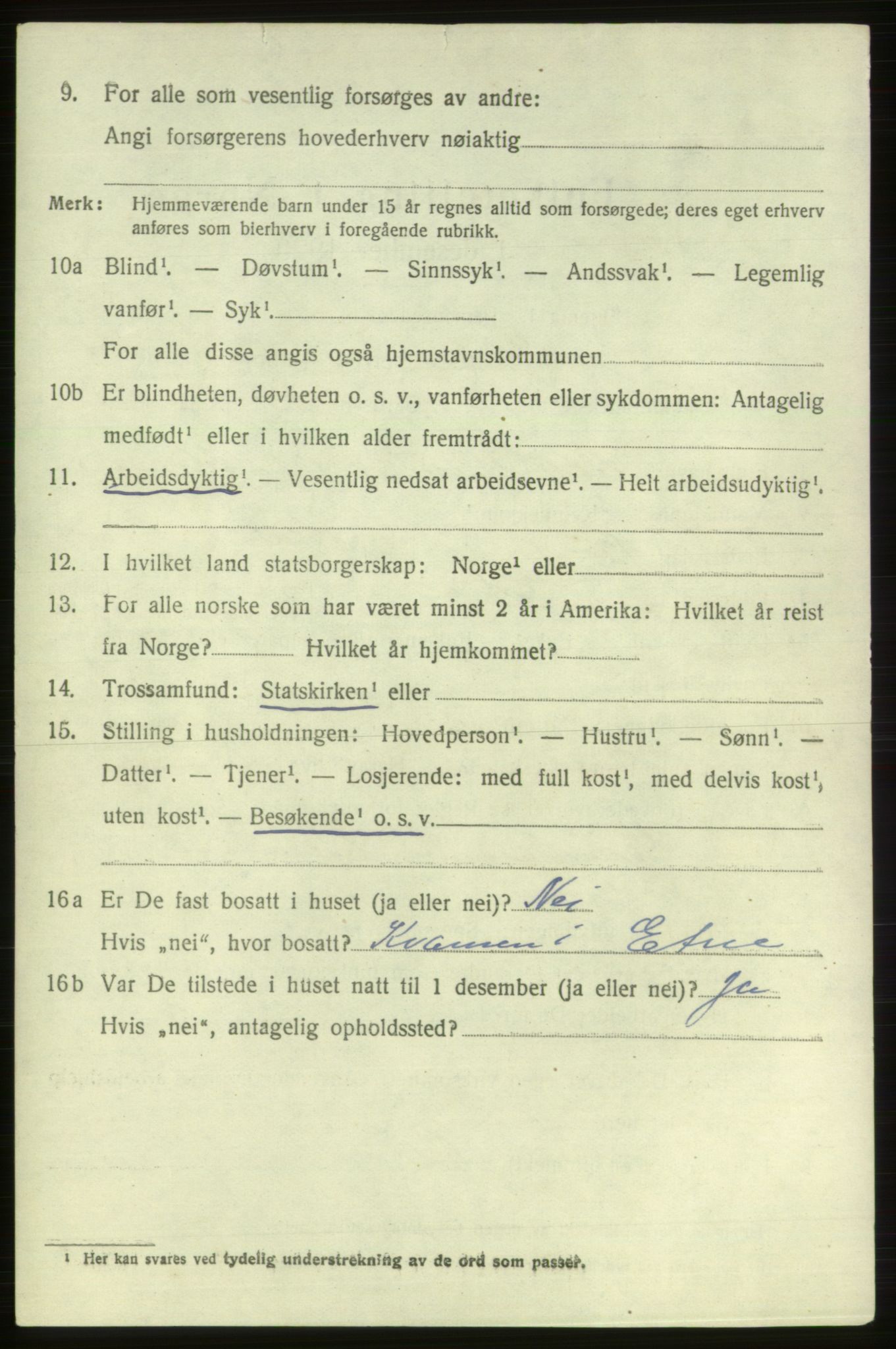 SAB, Folketelling 1920 for 1211 Etne herred, 1920, s. 2010