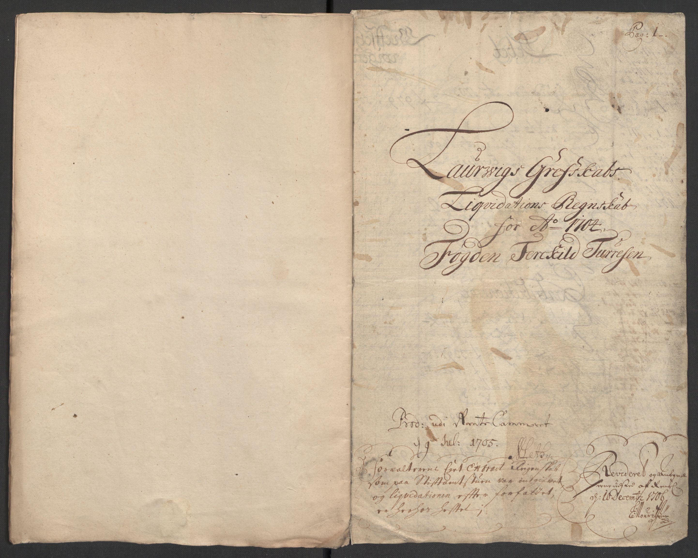Rentekammeret inntil 1814, Reviderte regnskaper, Fogderegnskap, AV/RA-EA-4092/R33/L1978: Fogderegnskap Larvik grevskap, 1704-1705, s. 8