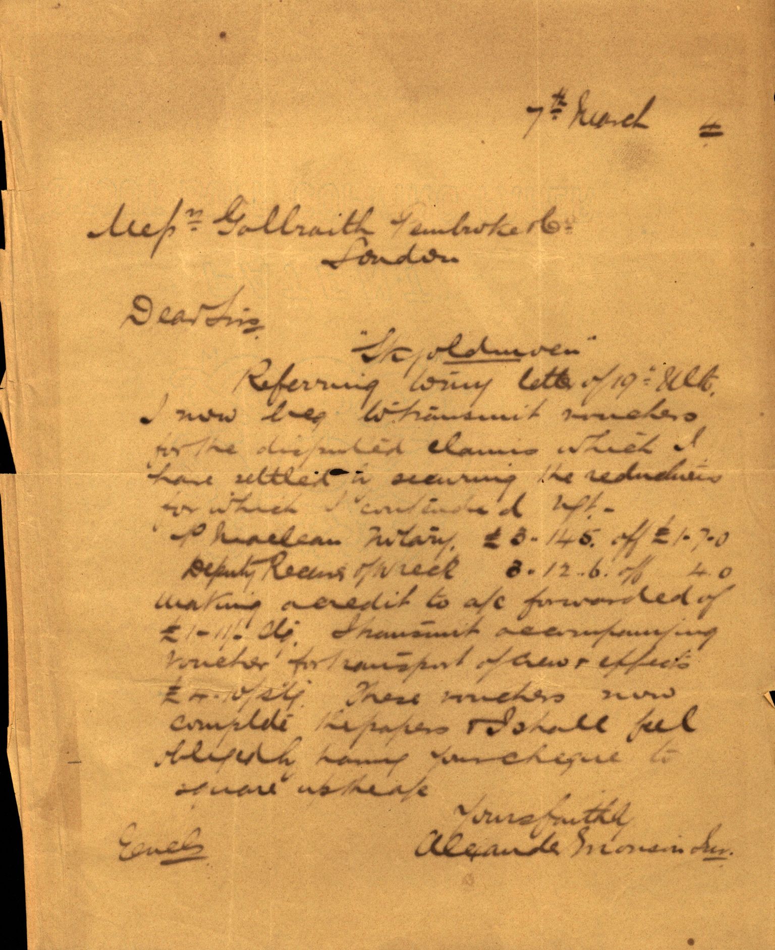 Pa 63 - Østlandske skibsassuranceforening, VEMU/A-1079/G/Ga/L0030/0008: Havaridokumenter / Skjoldmoen, Dalerne, Union, 1894, s. 31