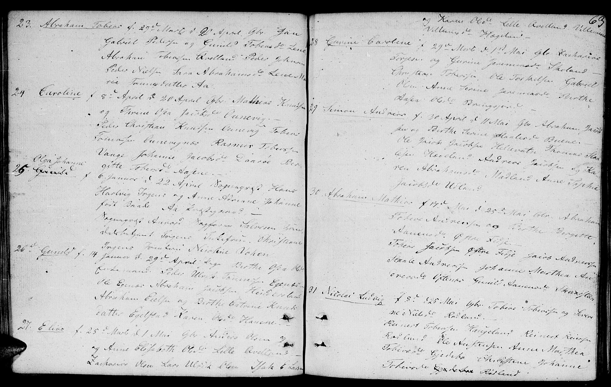 Lyngdal sokneprestkontor, AV/SAK-1111-0029/F/Fb/Fbc/L0002: Klokkerbok nr. B 2, 1849-1864, s. 63