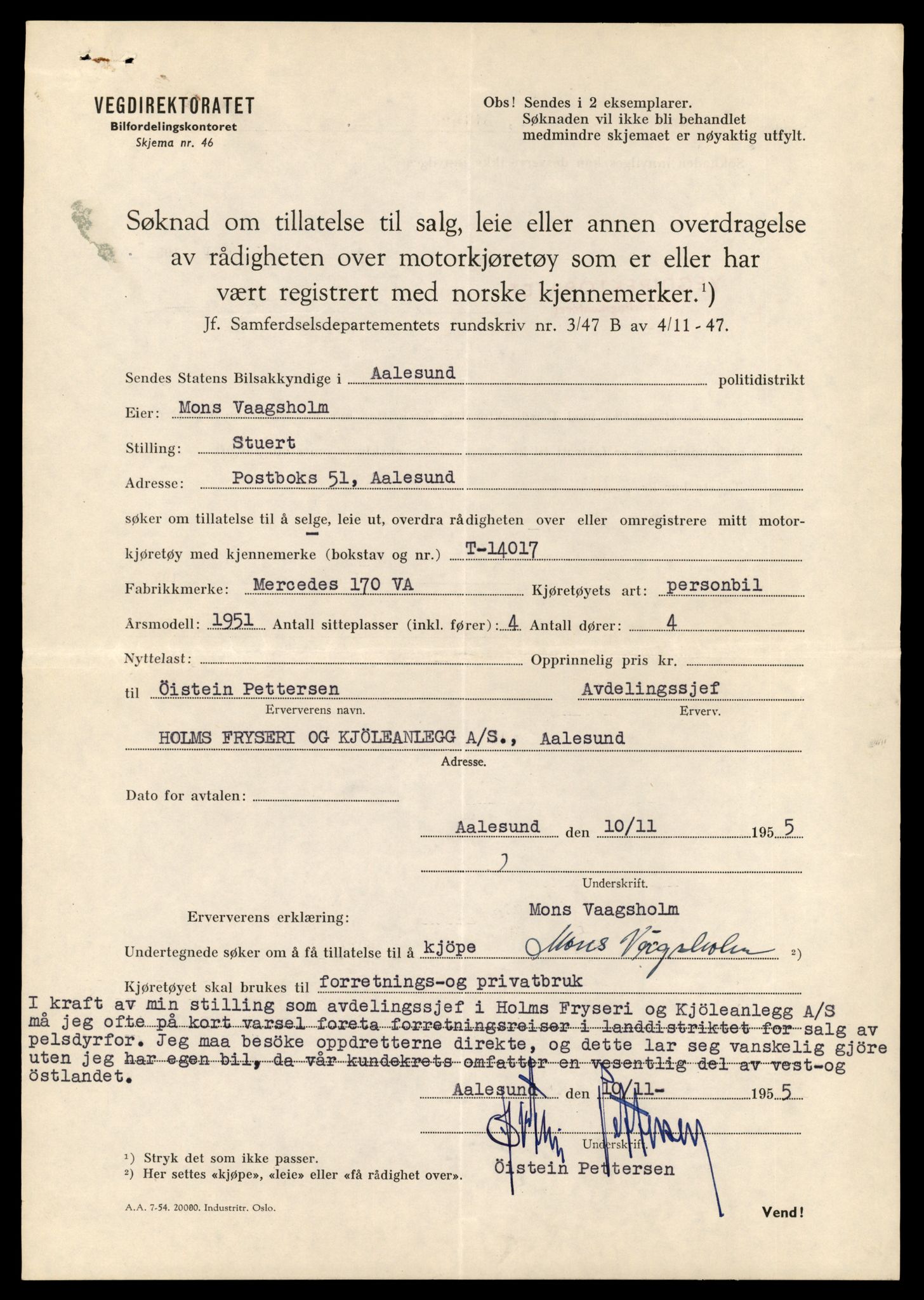 Møre og Romsdal vegkontor - Ålesund trafikkstasjon, AV/SAT-A-4099/F/Fe/L0042: Registreringskort for kjøretøy T 13906 - T 14079, 1927-1998, s. 1653