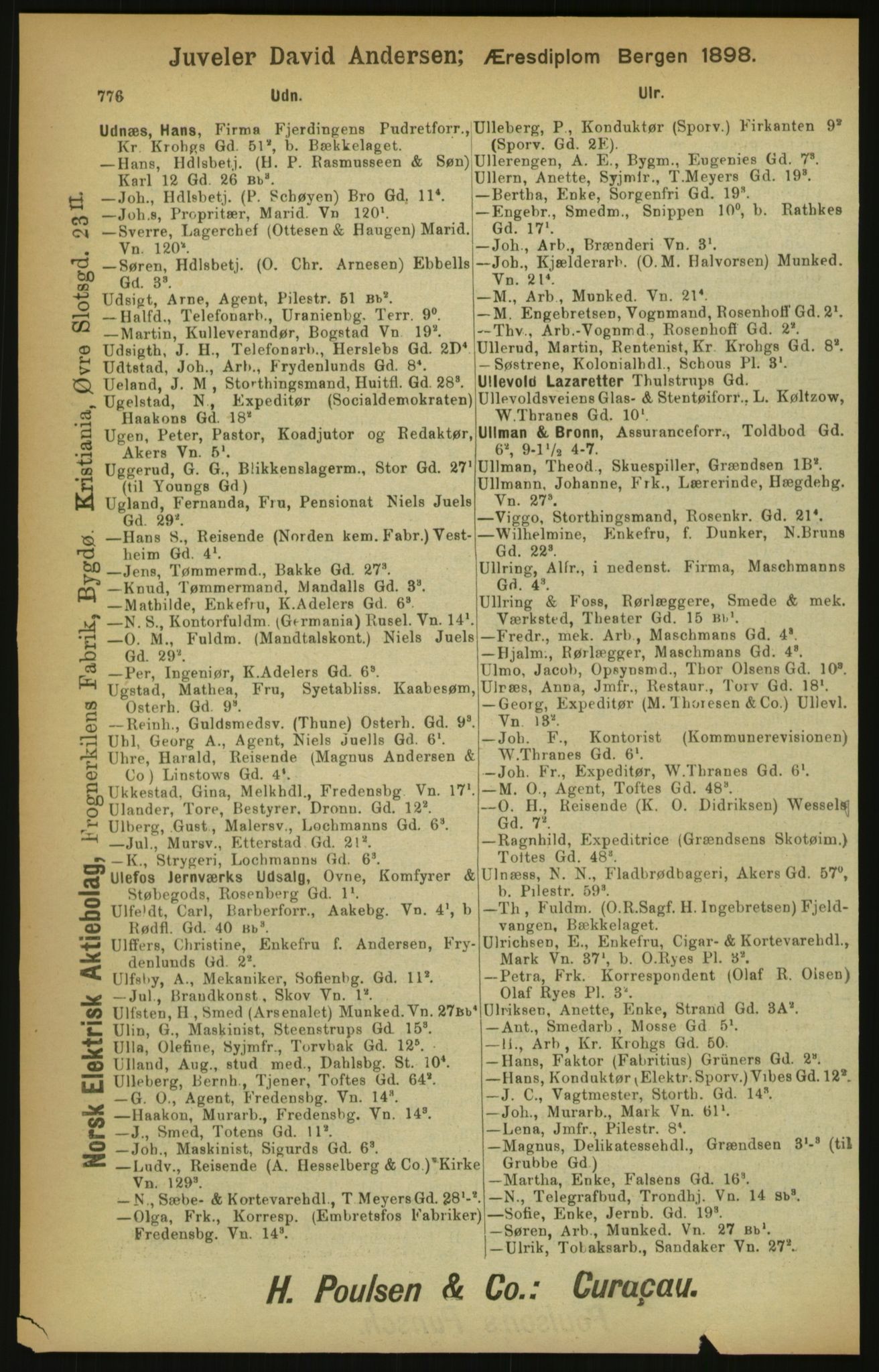 Kristiania/Oslo adressebok, PUBL/-, 1900, s. 776