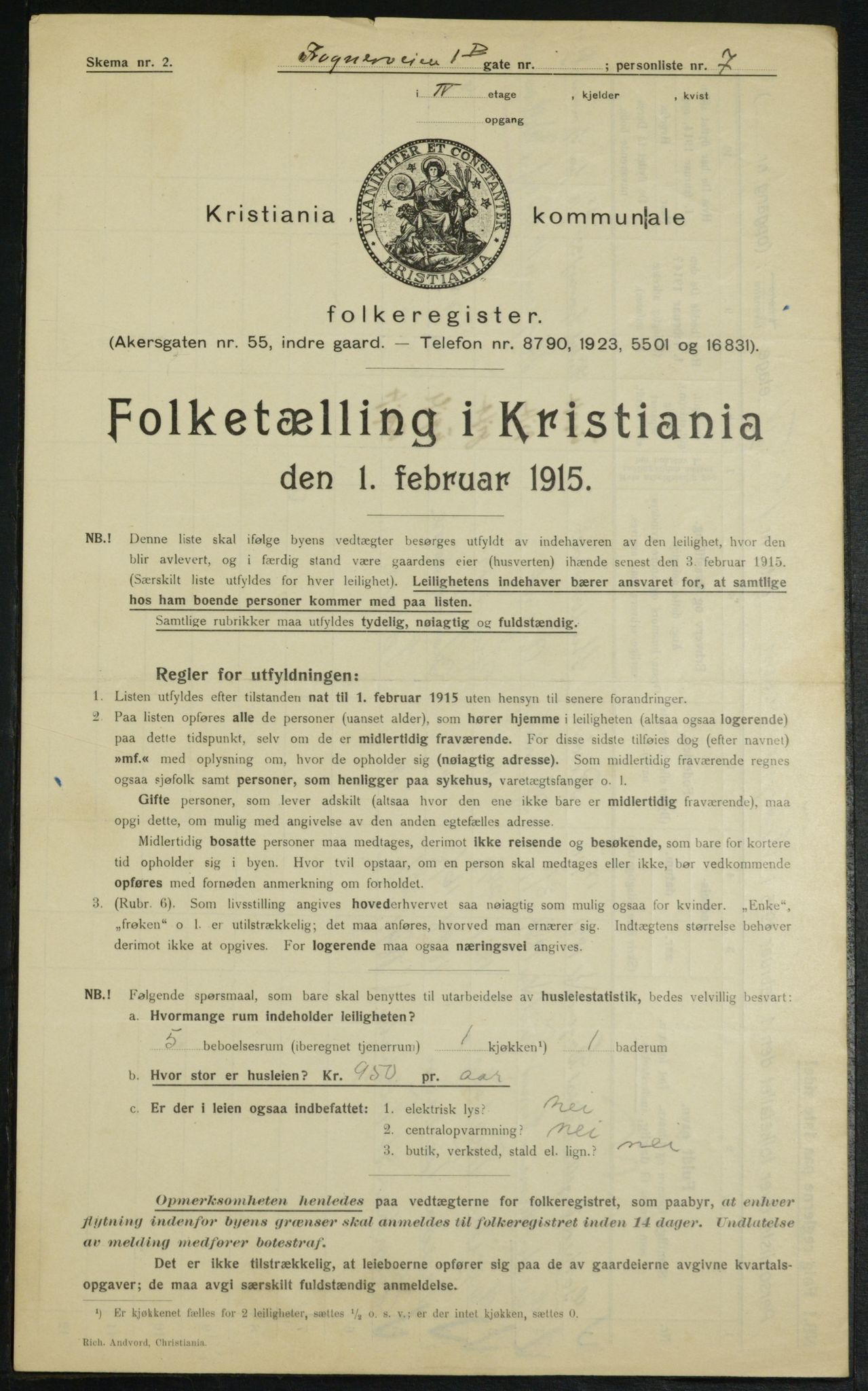 OBA, Kommunal folketelling 1.2.1915 for Kristiania, 1915, s. 26800