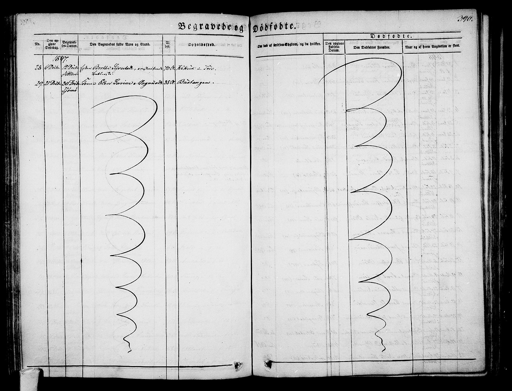 Nøtterøy kirkebøker, AV/SAKO-A-354/G/Ga/L0001: Klokkerbok nr. I 1, 1844-1859, s. 390