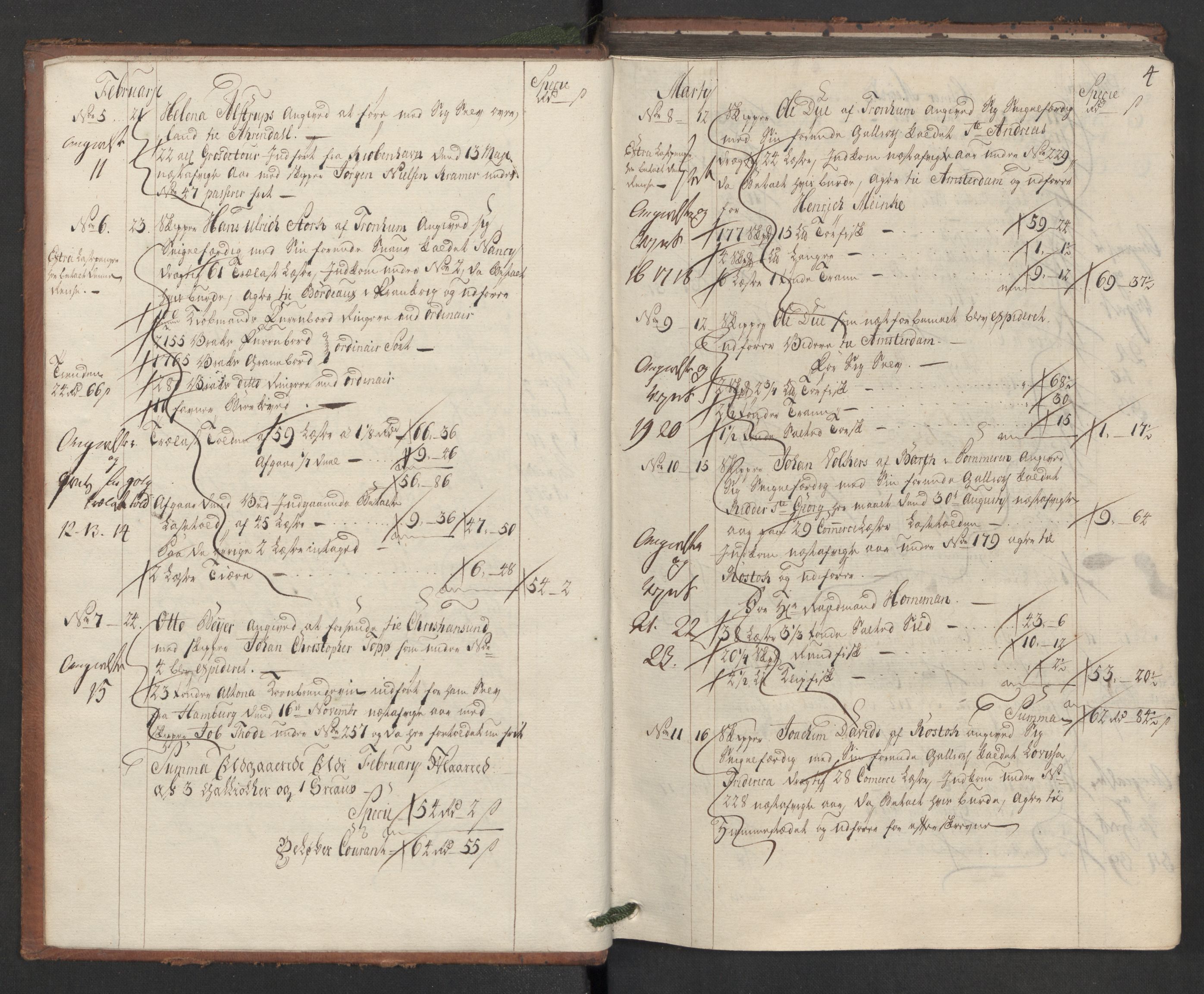 Generaltollkammeret, tollregnskaper, AV/RA-EA-5490/R33/L0035/0001: Tollregnskaper Trondheim A / Utgående hovedtollbok, 1753