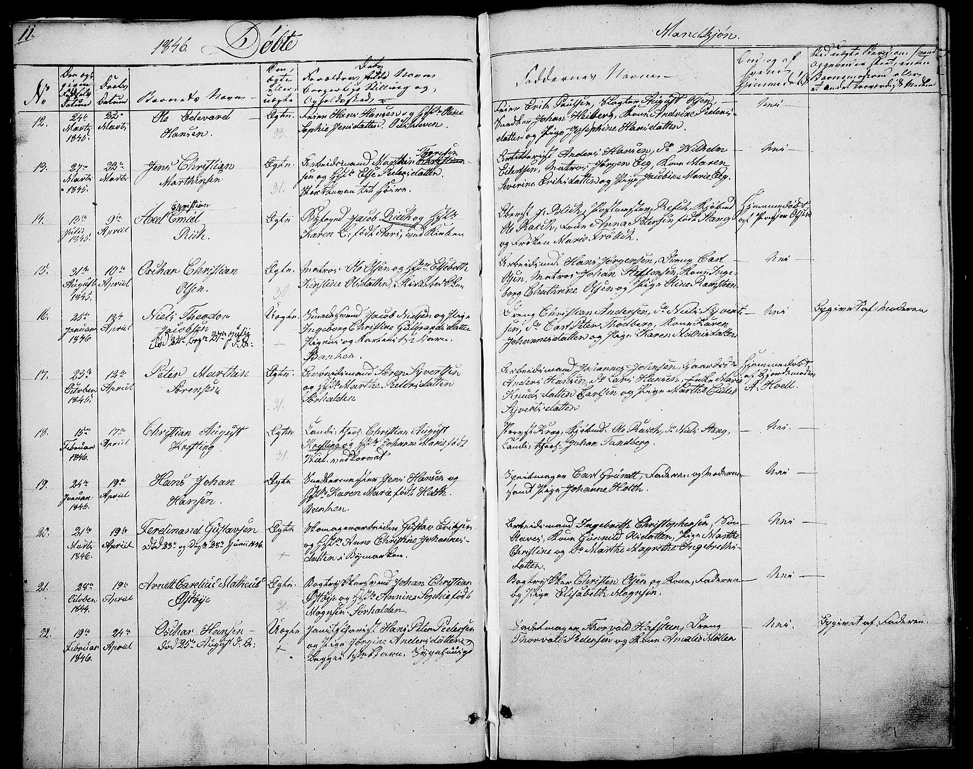 Halden prestekontor Kirkebøker, AV/SAO-A-10909/G/Ga/L0004: Klokkerbok nr. 4, 1845-1854, s. 11